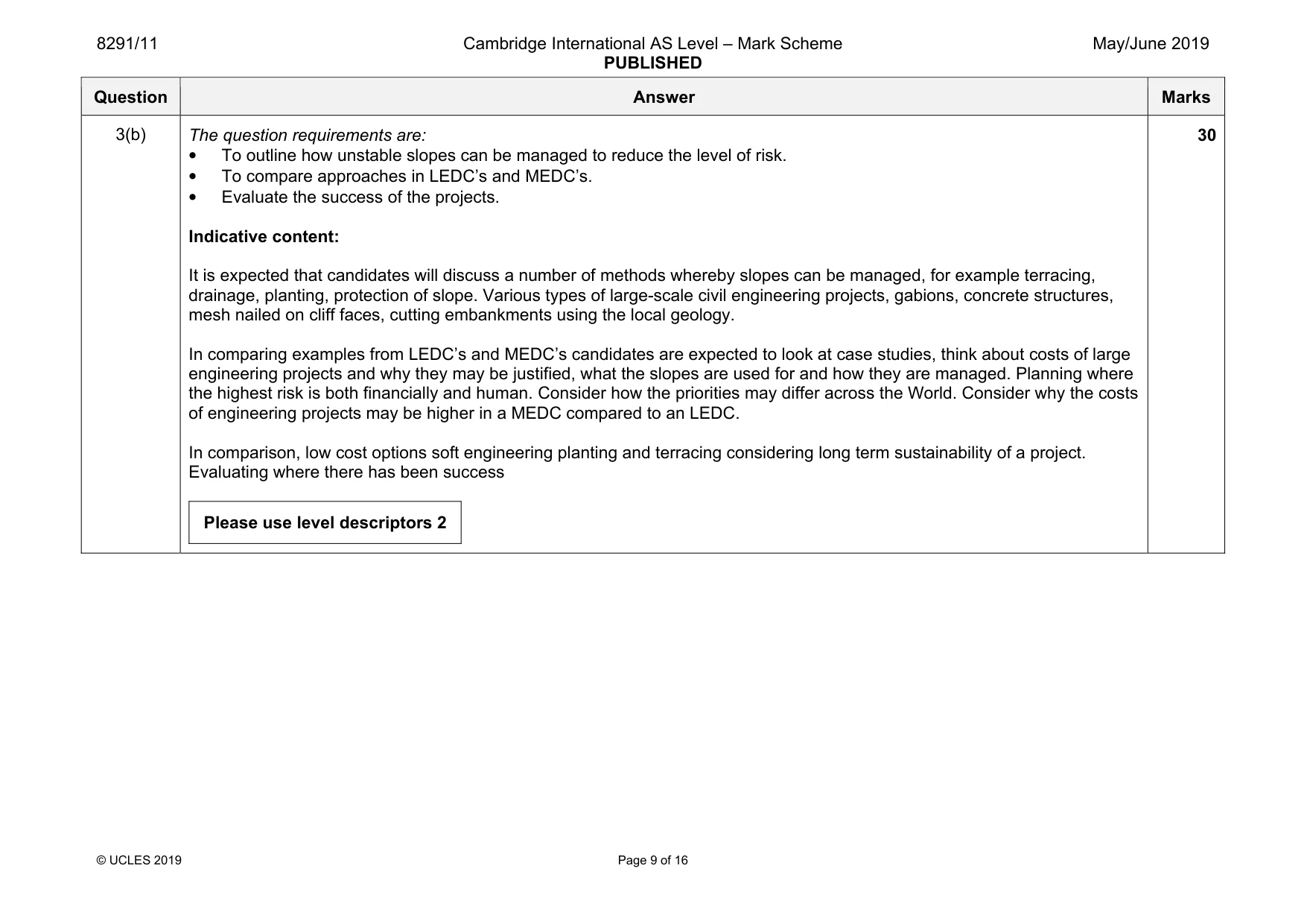 Mark scheme, page 9 of 16