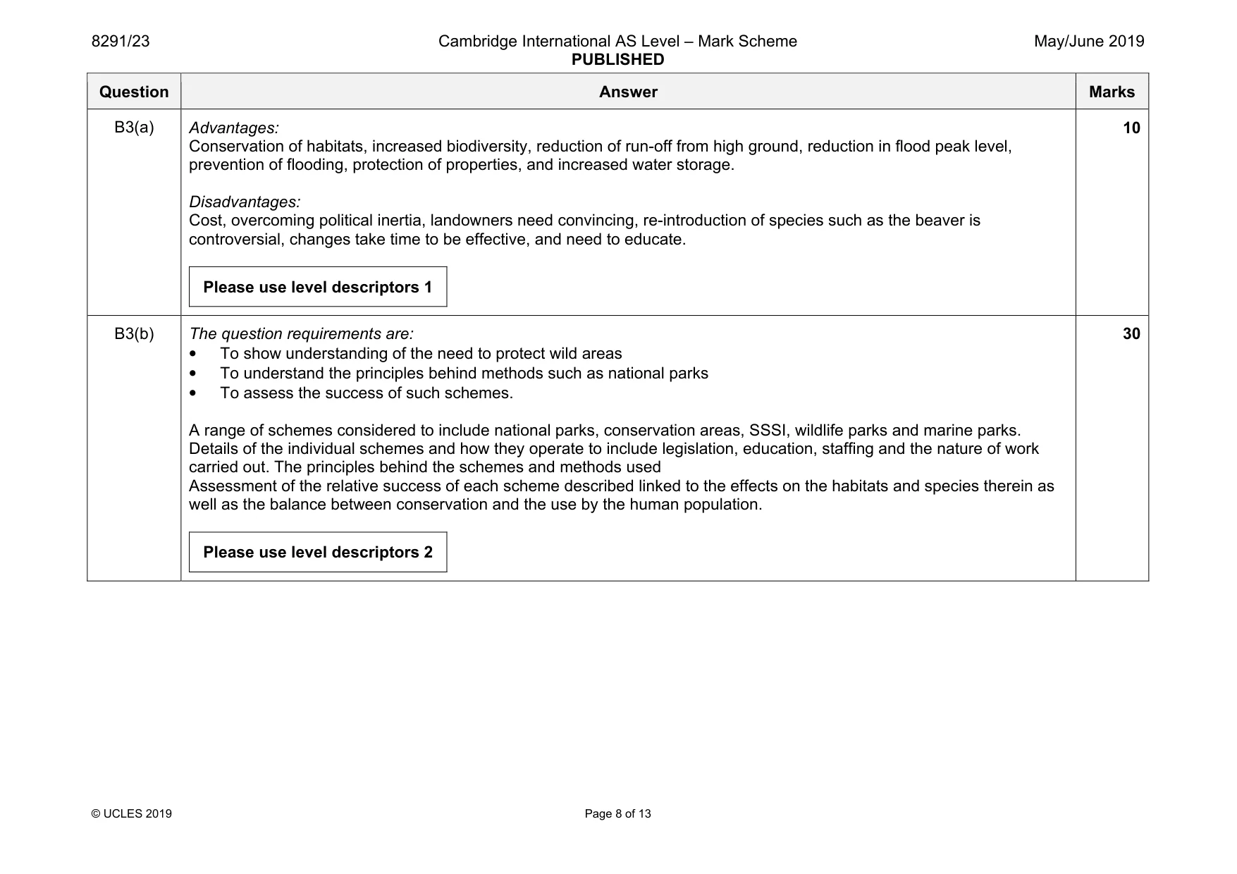Mark scheme, page 8 of 13
