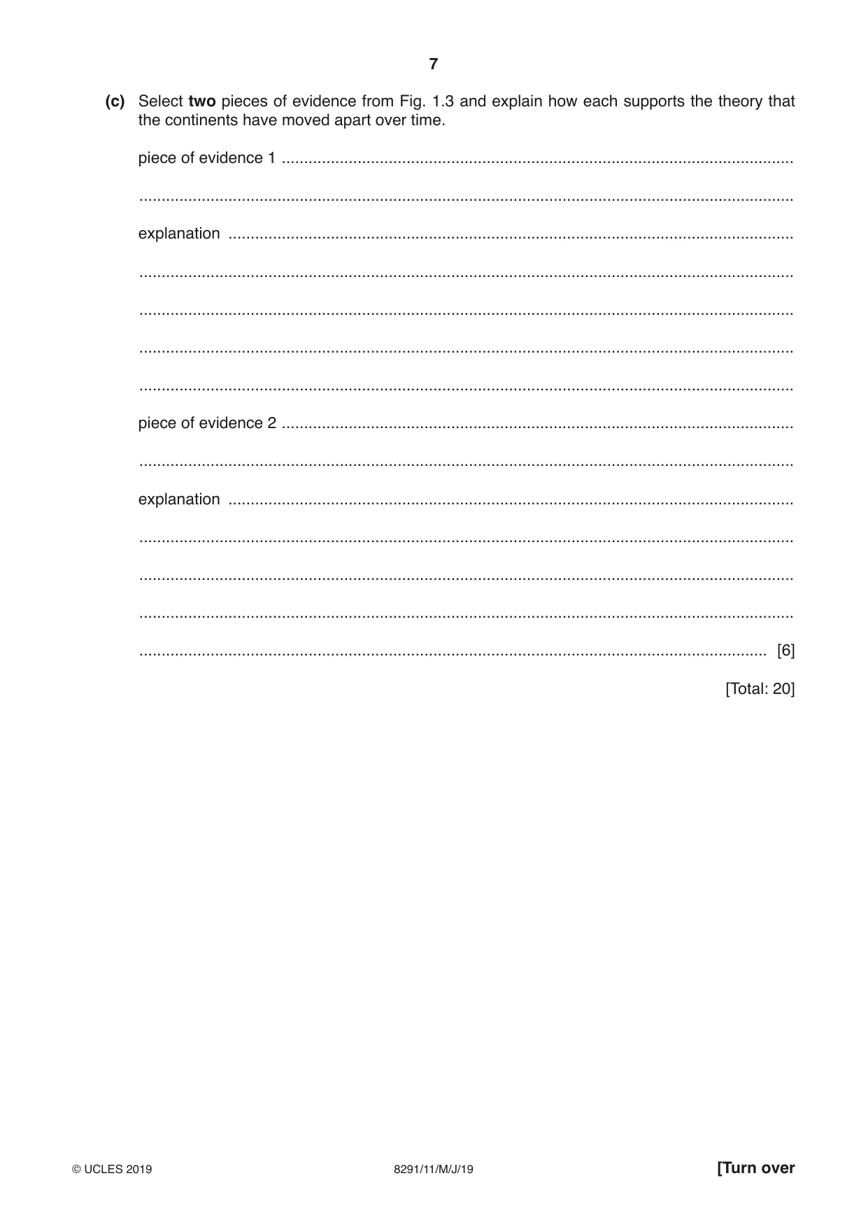 Cambridge A Level Environmental Management (AS only) 8291 2019 May/June Paper 1 · Variant 1 question paper, page 7 of 16