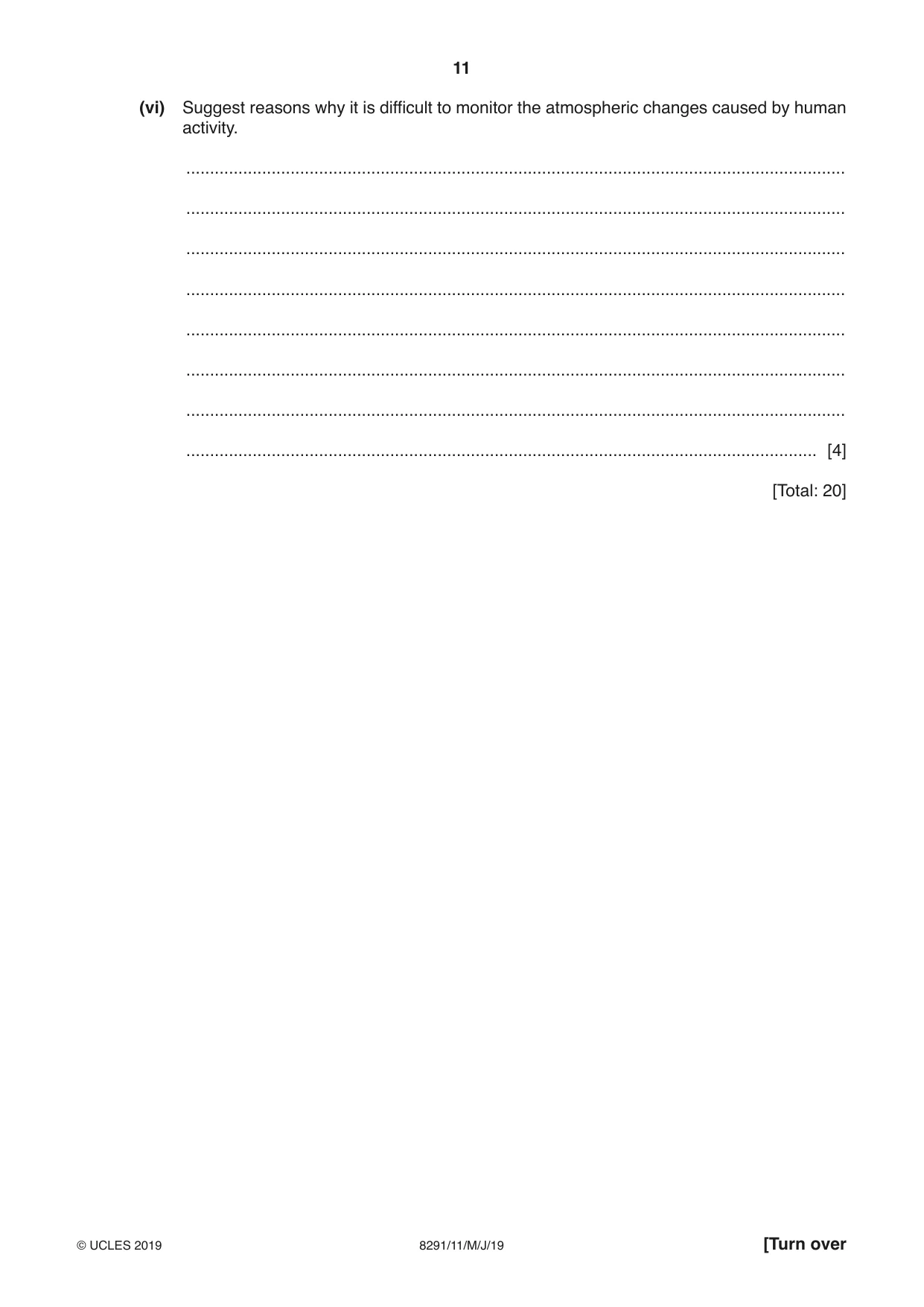 Cambridge A Level Environmental Management (AS only) 8291 2019 May/June Paper 1 · Variant 1 question paper, page 11 of 16