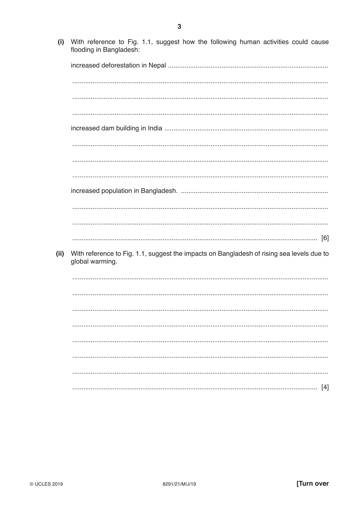 Cambridge A Level Environmental Management (AS only) 8291 2019 May/June Paper 2 · Variant 1 question paper, page 3 of 12