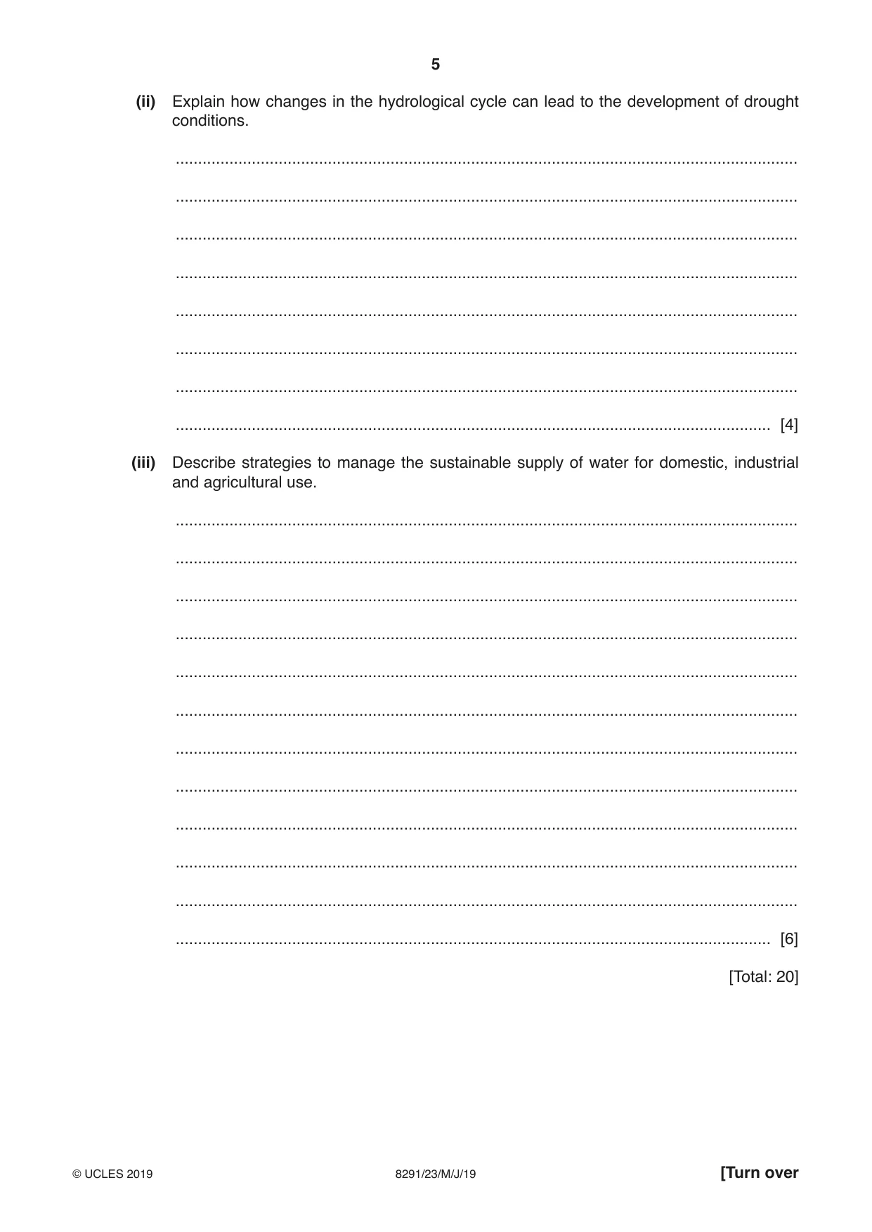 Cambridge A Level Environmental Management (AS only) 8291 2019 May/June Paper 2 · Variant 3 question paper, page 5 of 16