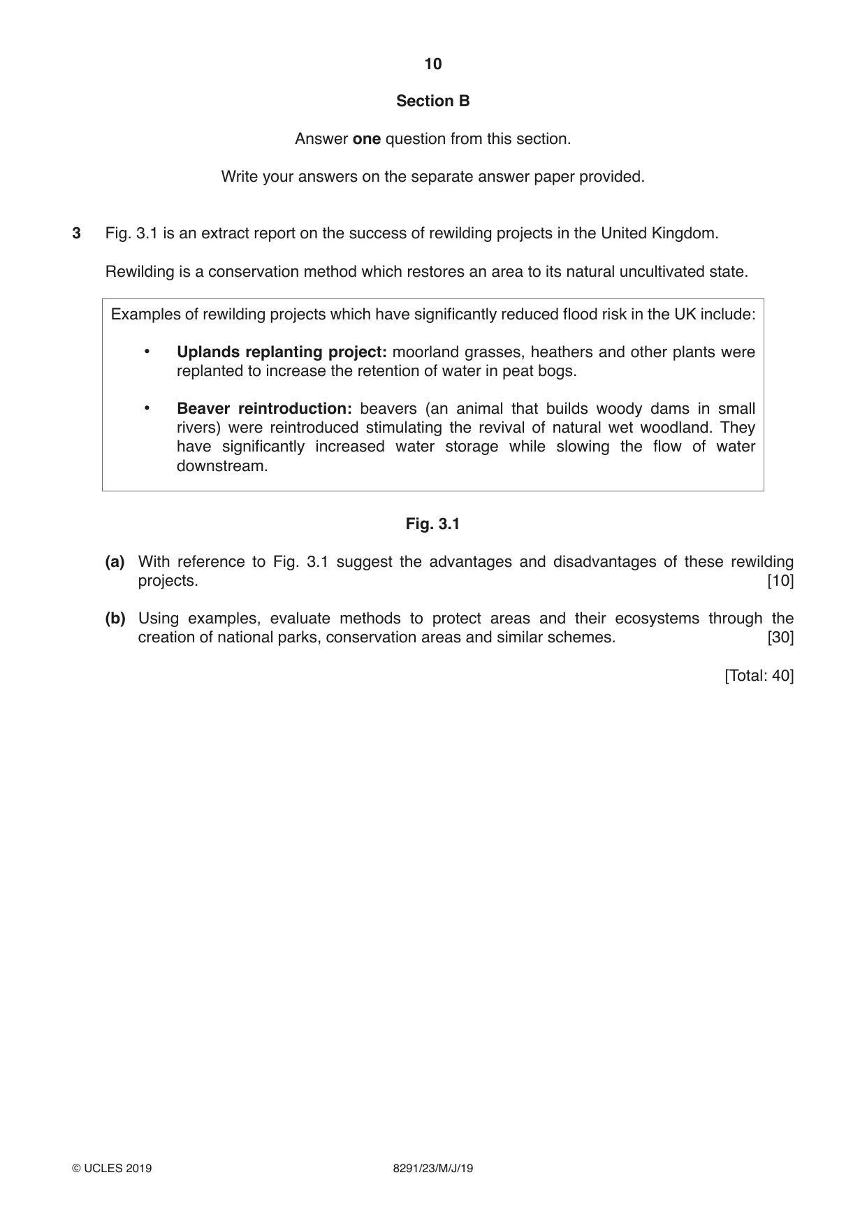 Cambridge A Level Environmental Management (AS only) 8291 2019 May/June Paper 2 · Variant 3 question paper, page 10 of 16