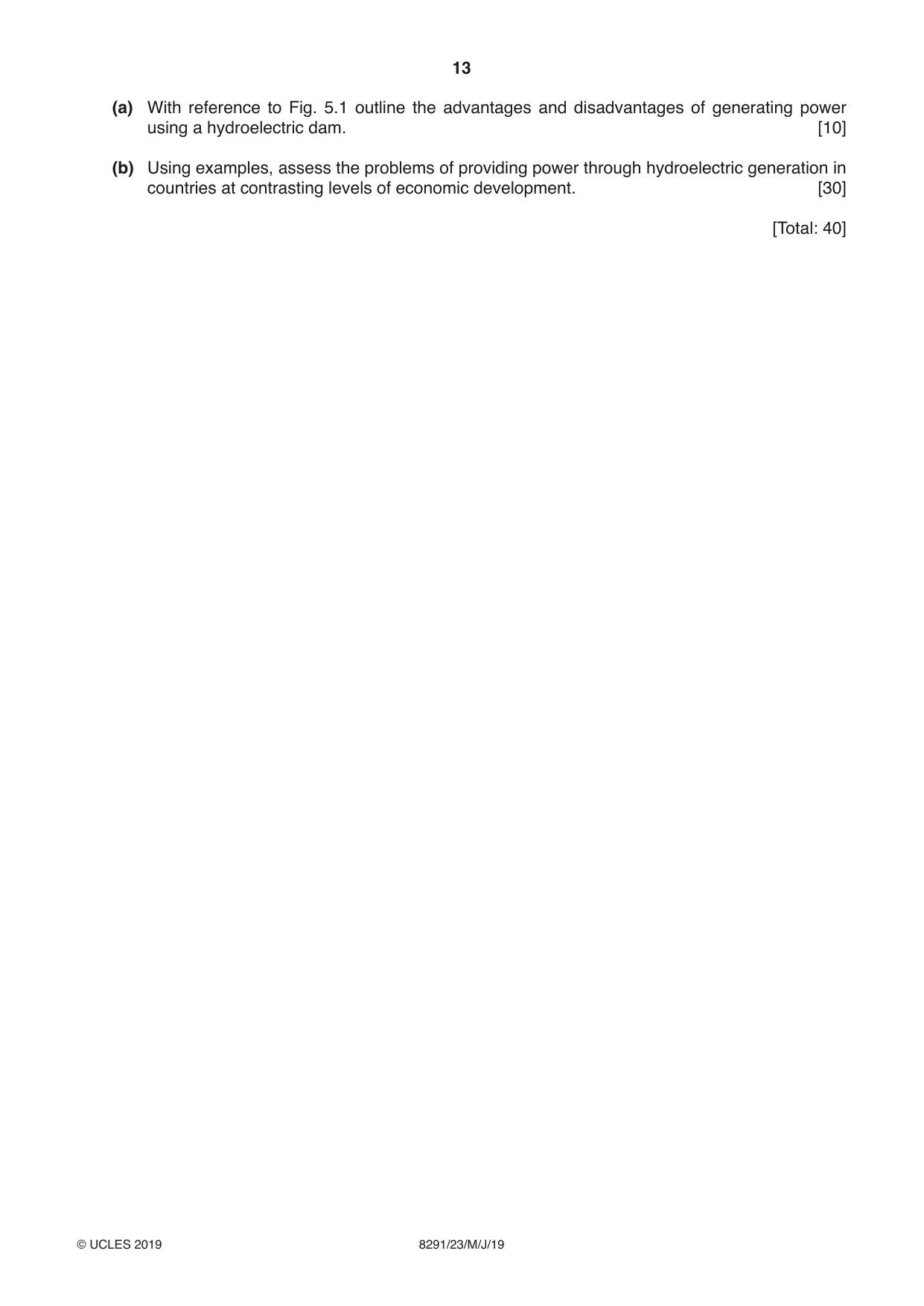 Cambridge A Level Environmental Management (AS only) 8291 2019 May/June Paper 2 · Variant 3 question paper, page 13 of 16