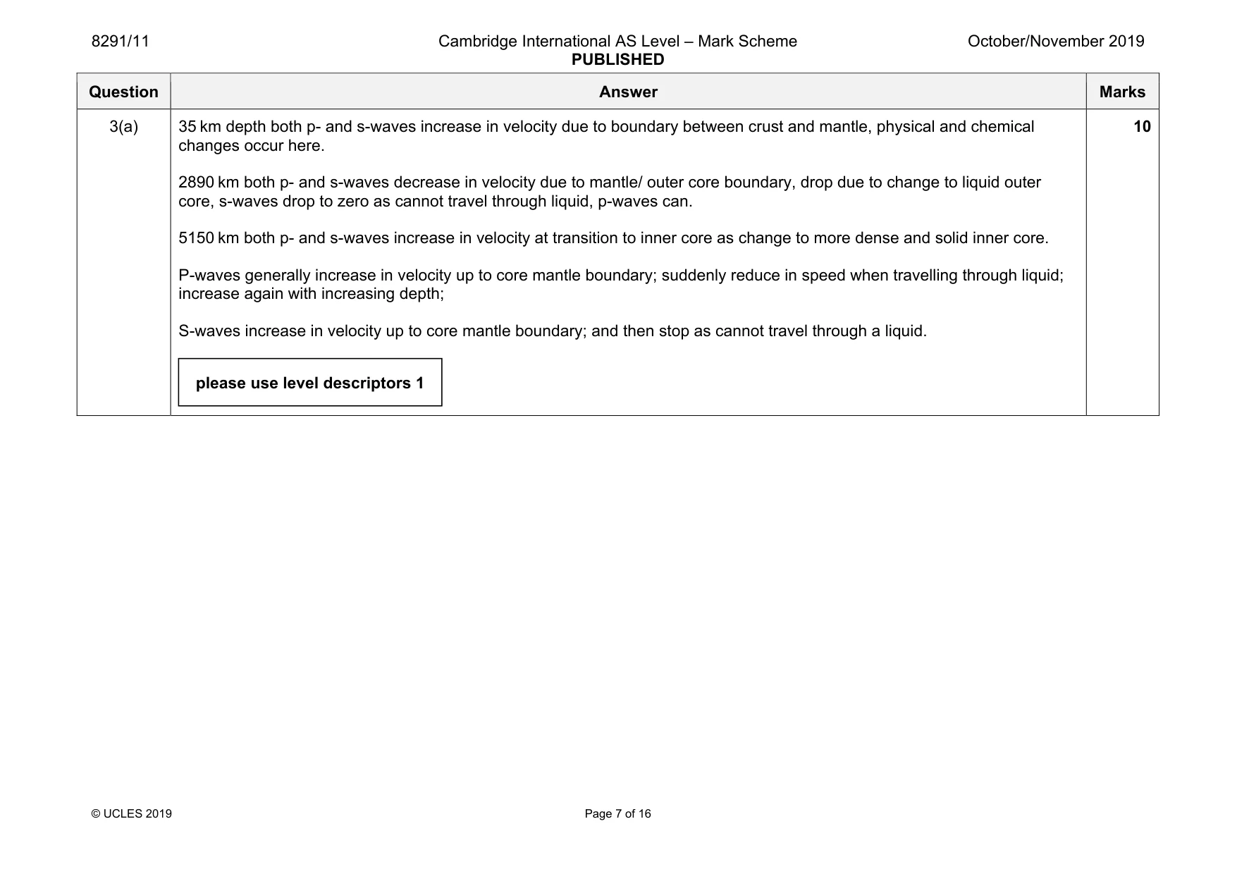 Mark scheme, page 7 of 16