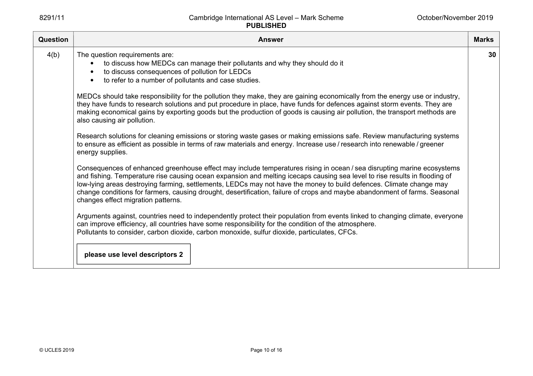 Mark scheme, page 10 of 16