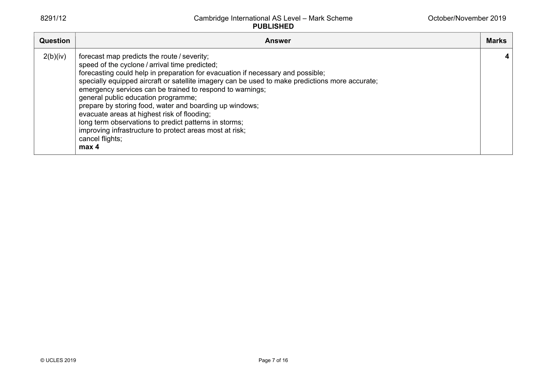 Mark scheme, page 7 of 16