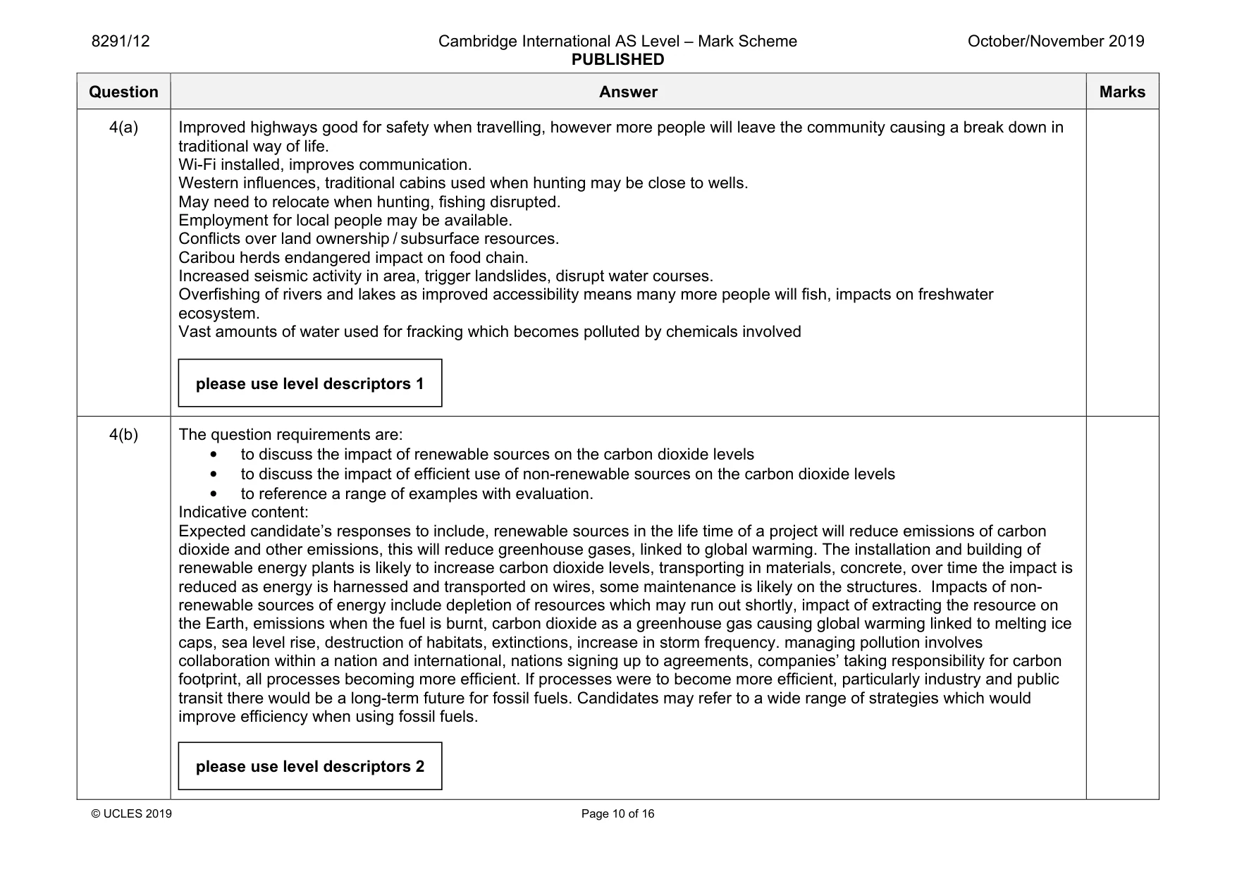 Mark scheme, page 10 of 16