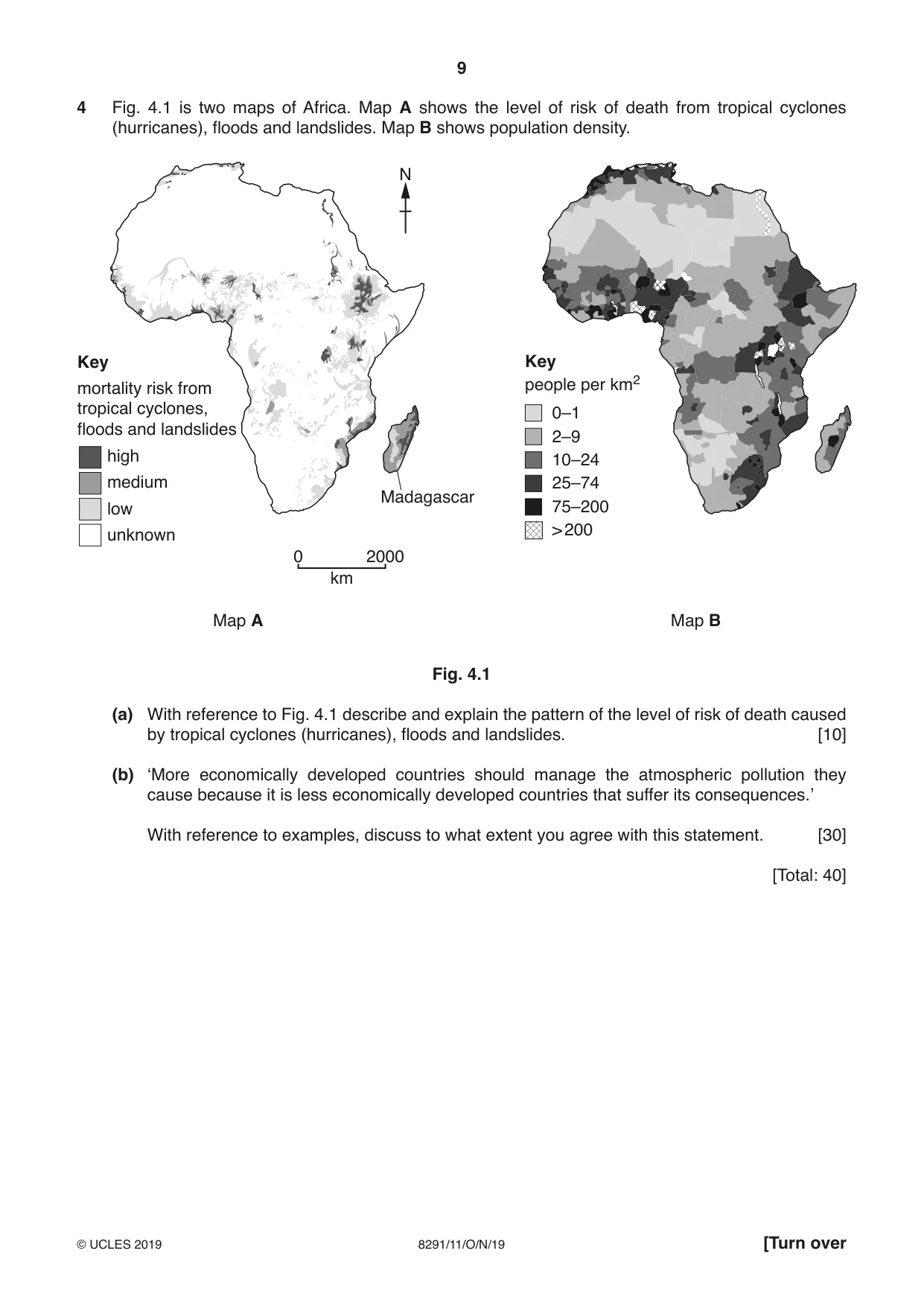 Cambridge A Level Environmental Management (AS only) 8291 2019 Oct/Nov Paper 1 · Variant 1 question paper, page 9 of 12