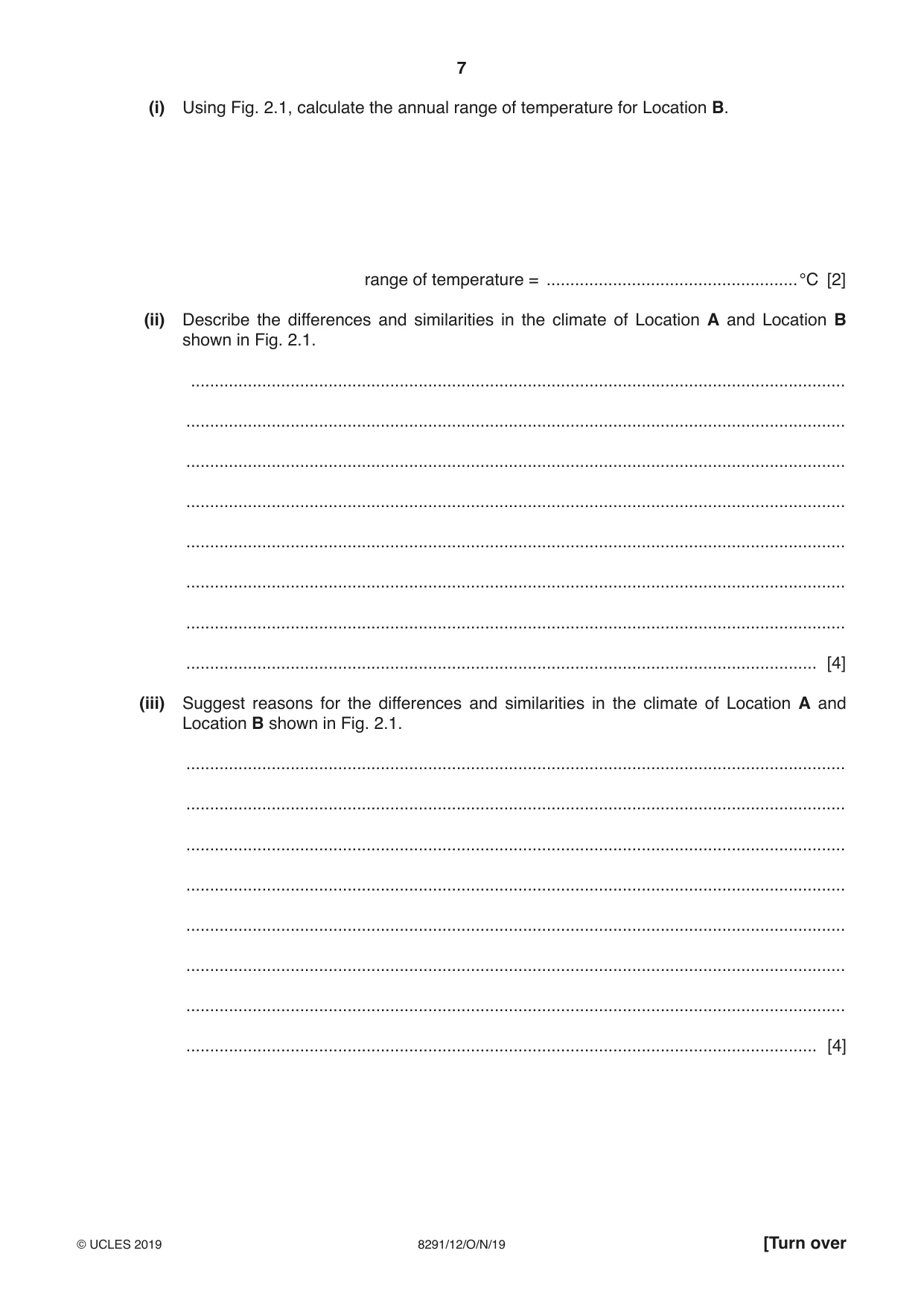 Cambridge A Level Environmental Management (AS only) 8291 2019 Oct/Nov Paper 1 · Variant 2 question paper, page 7 of 12