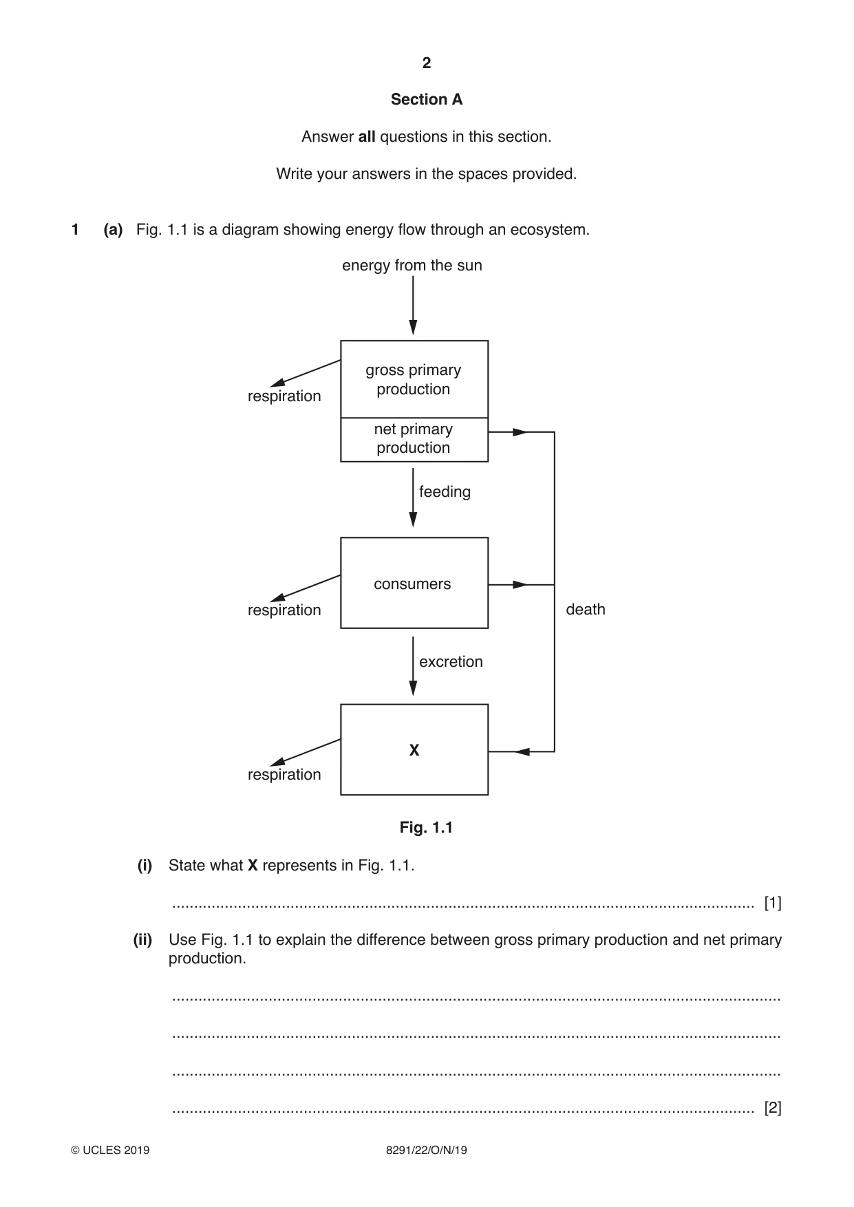Cambridge A Level Environmental Management (AS only) 8291 2019 Oct/Nov Paper 2 · Variant 2 question paper, page 2 of 12