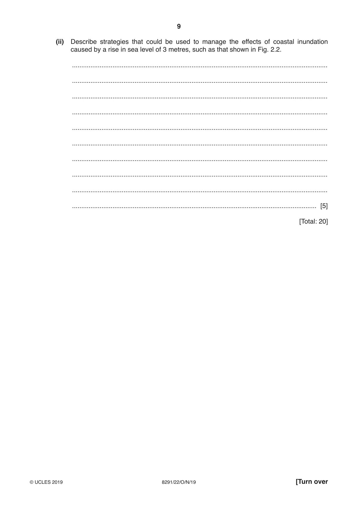 Cambridge A Level Environmental Management (AS only) 8291 2019 Oct/Nov Paper 2 · Variant 2 question paper, page 9 of 12
