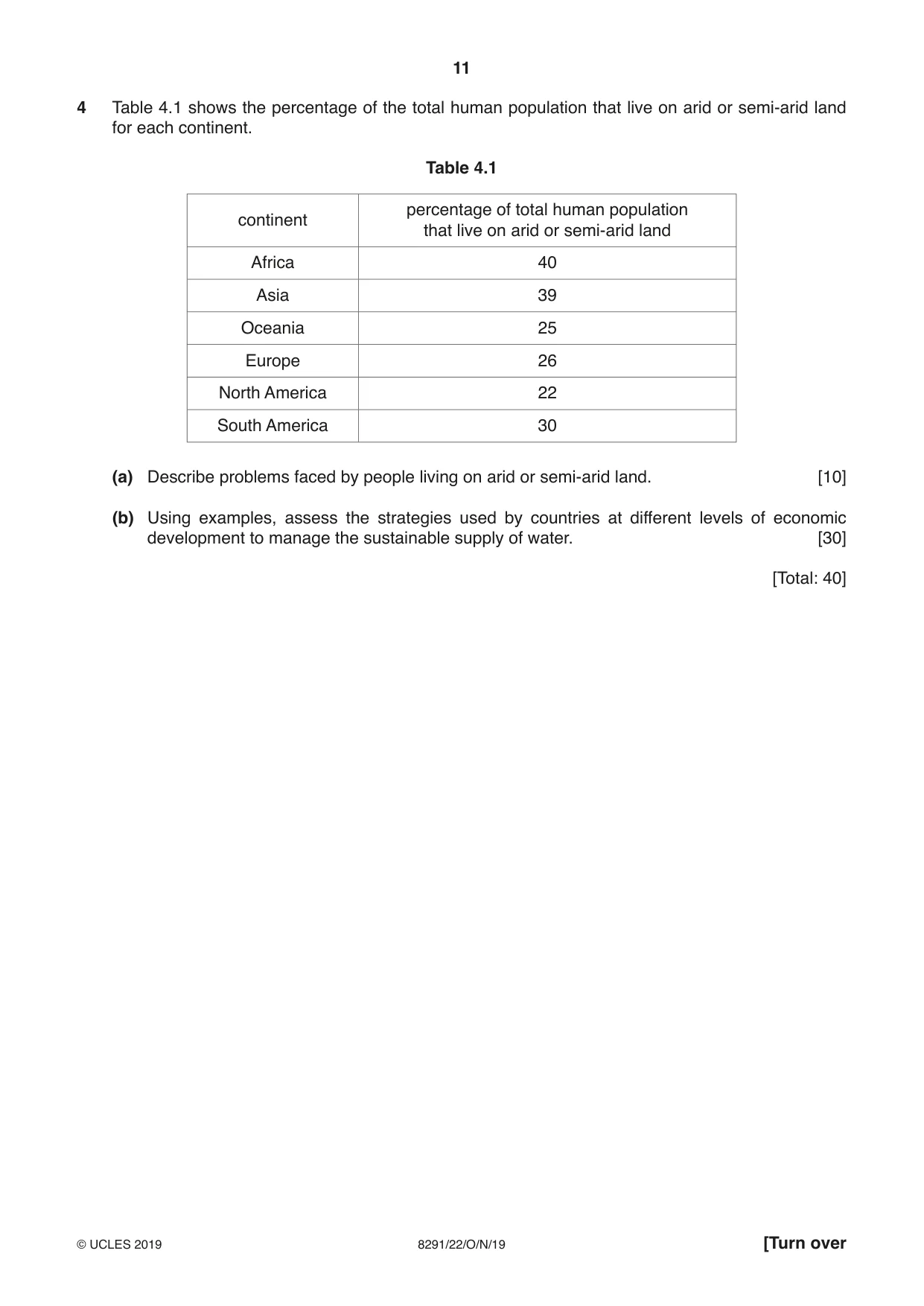 Cambridge A Level Environmental Management (AS only) 8291 2019 Oct/Nov Paper 2 · Variant 2 question paper, page 11 of 12