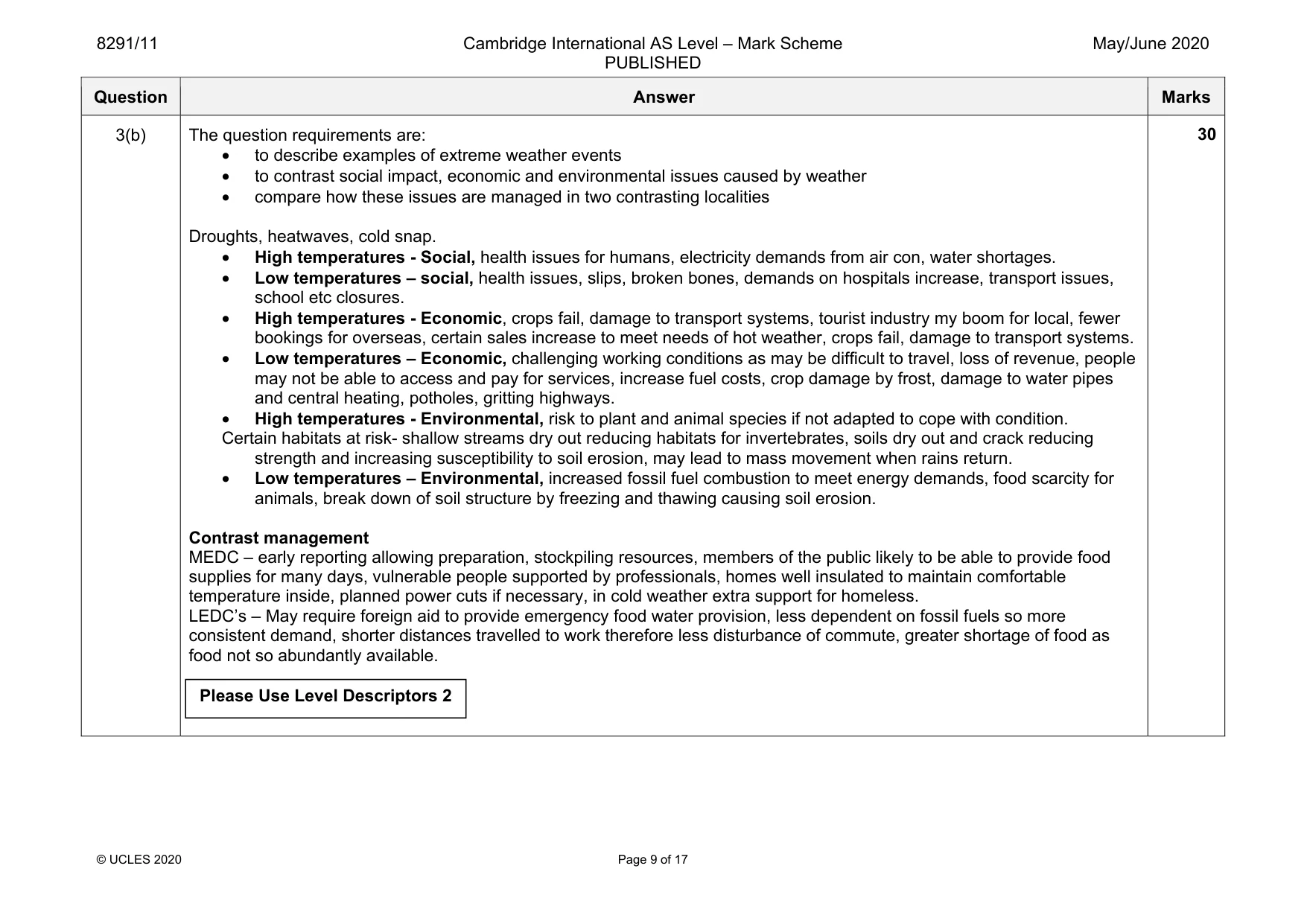 Mark scheme, page 9 of 17