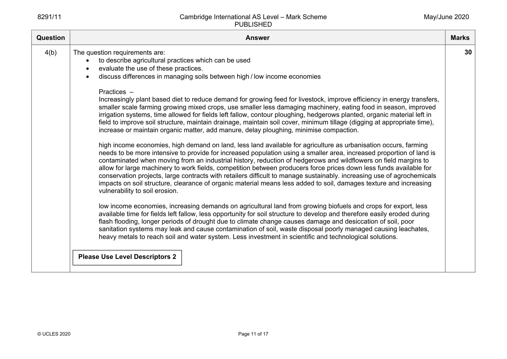 Mark scheme, page 11 of 17