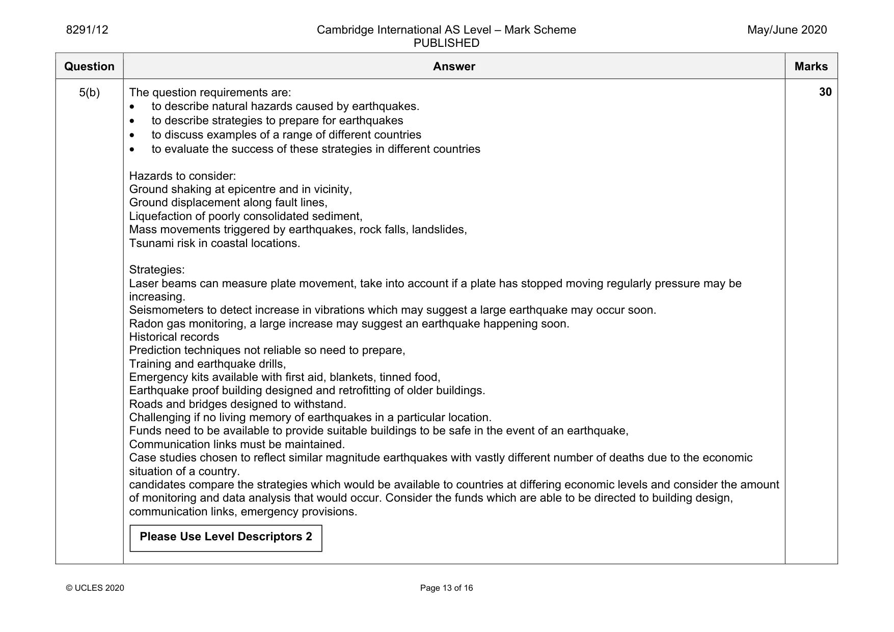 Mark scheme, page 13 of 16