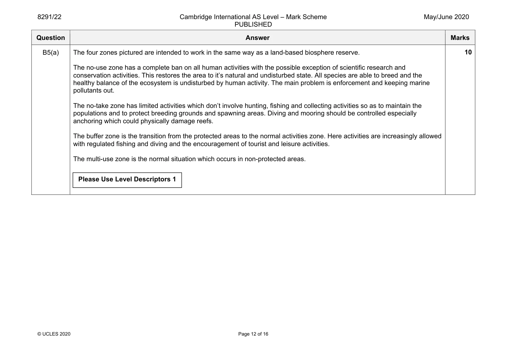 Mark scheme, page 12 of 16