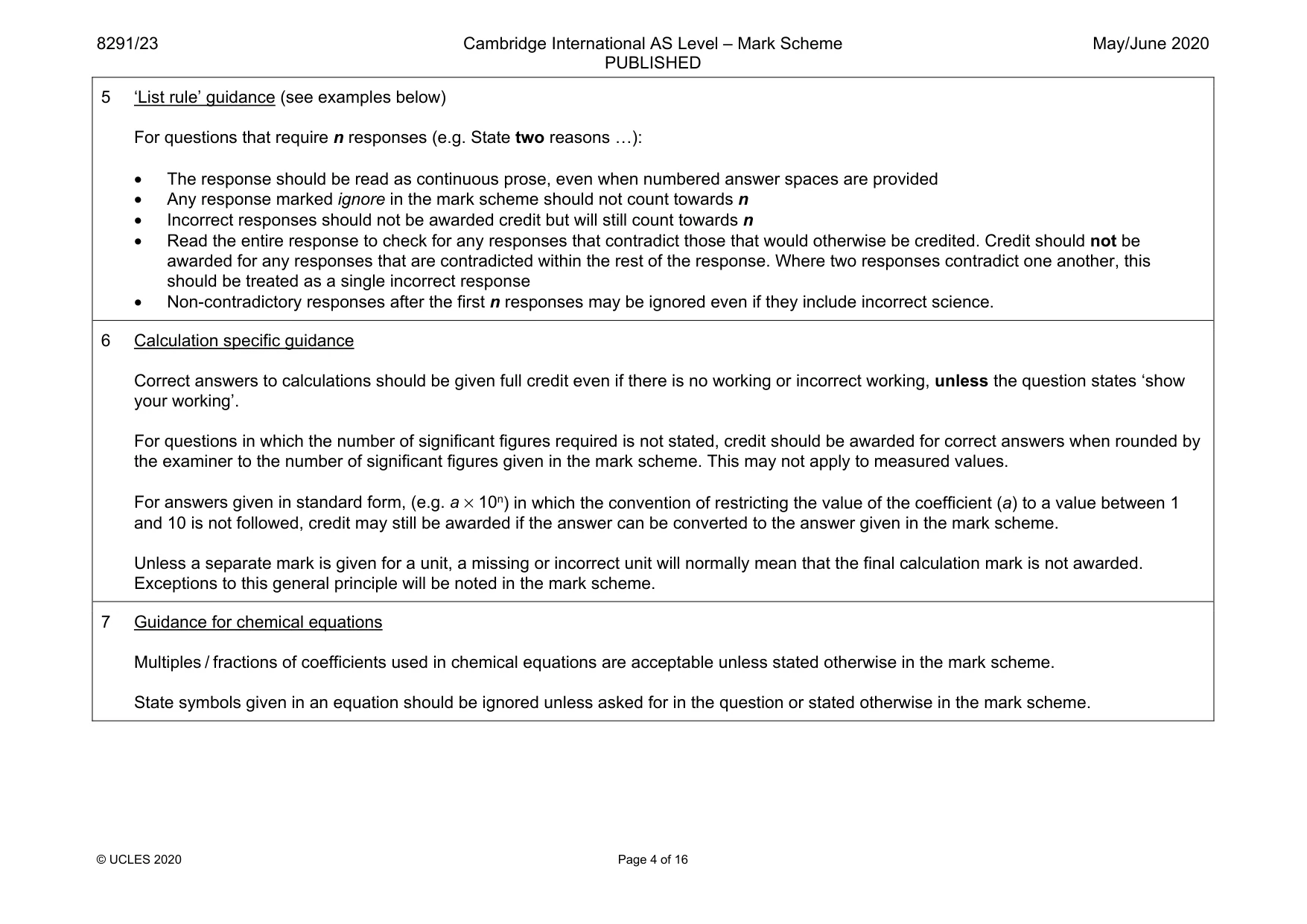 Mark scheme, page 4 of 16
