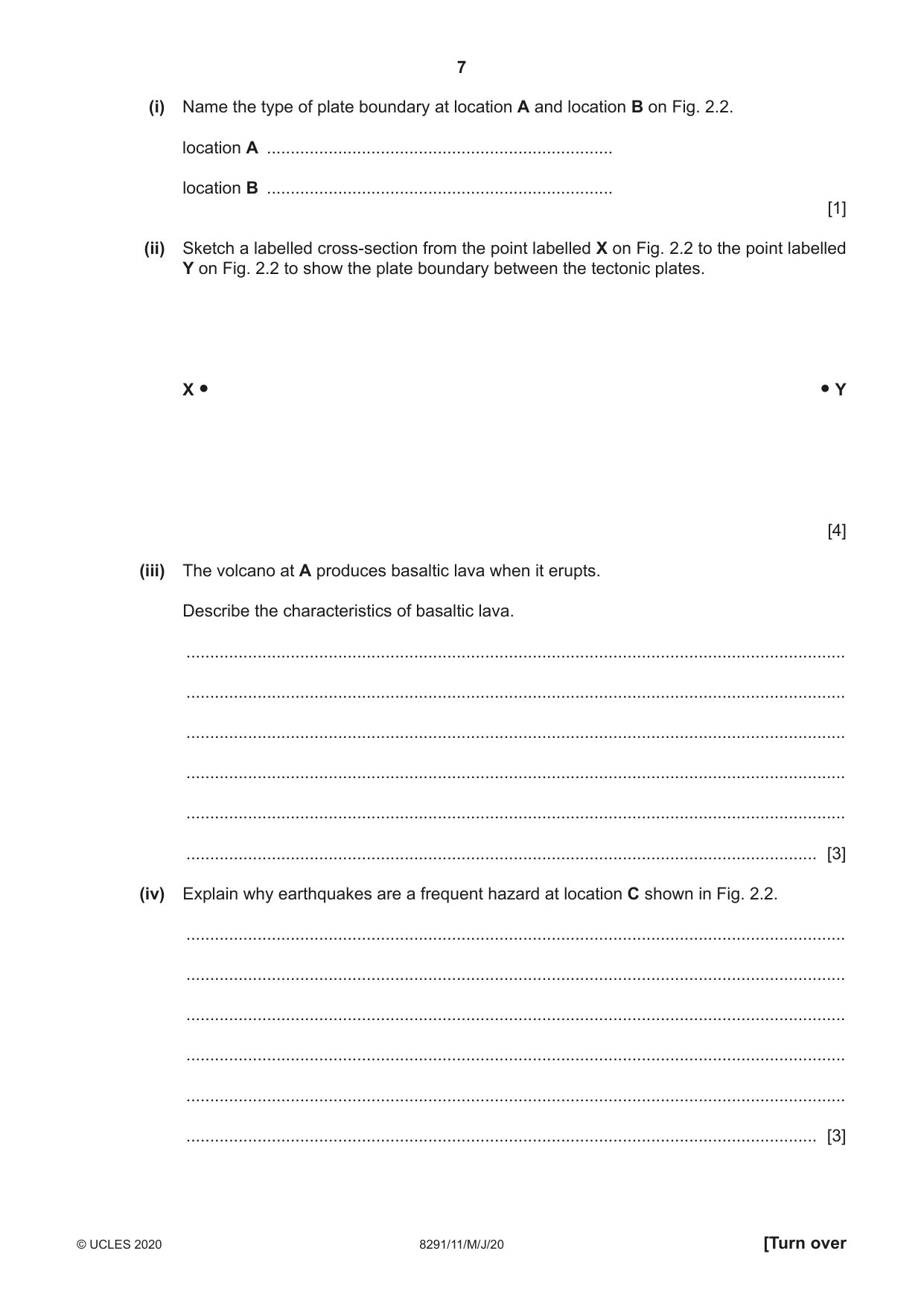 Cambridge A Level Environmental Management (AS only) 8291 2020 May/June Paper 1 · Variant 1 question paper, page 7 of 12