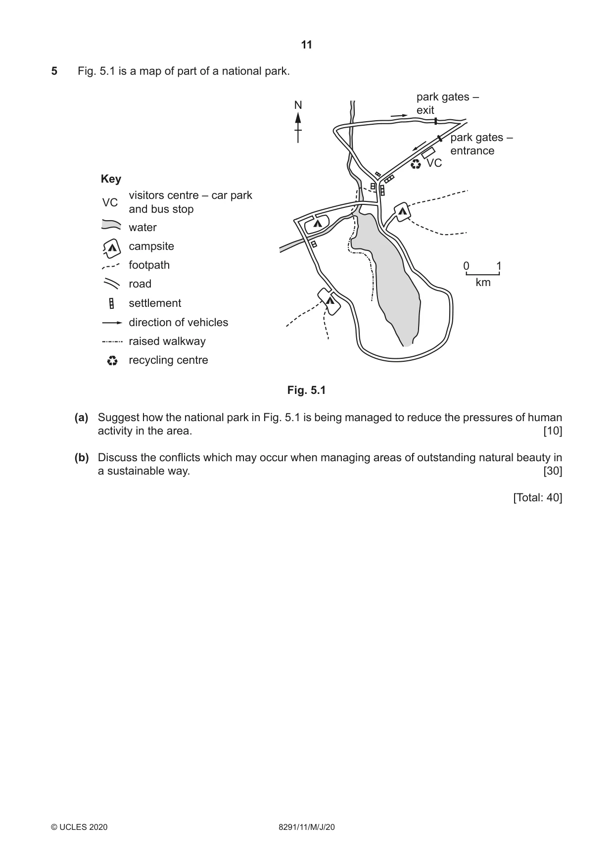 Cambridge A Level Environmental Management (AS only) 8291 2020 May/June Paper 1 · Variant 1 question paper, page 11 of 12