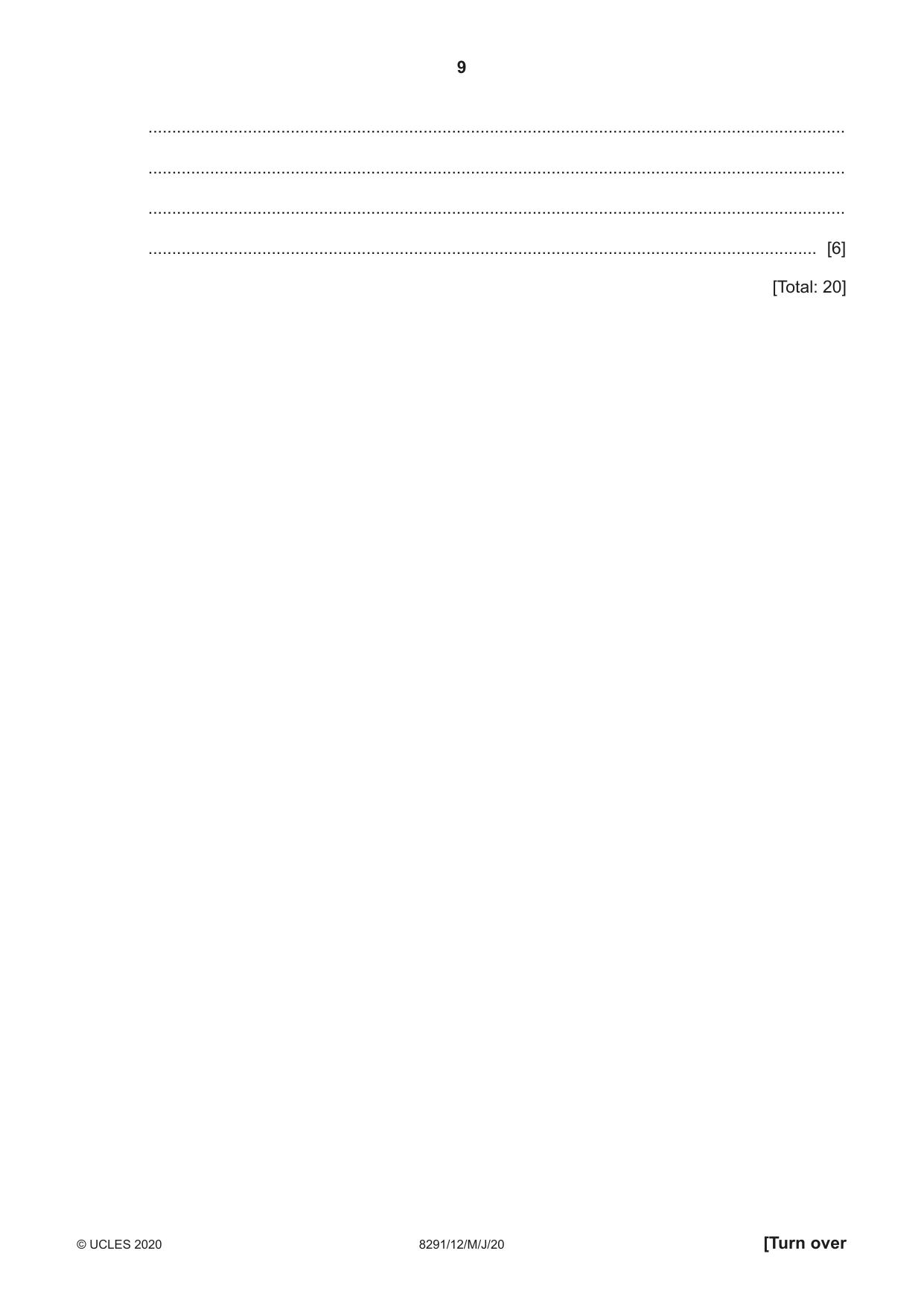 Cambridge A Level Environmental Management (AS only) 8291 2020 May/June Paper 1 · Variant 2 question paper, page 9 of 12