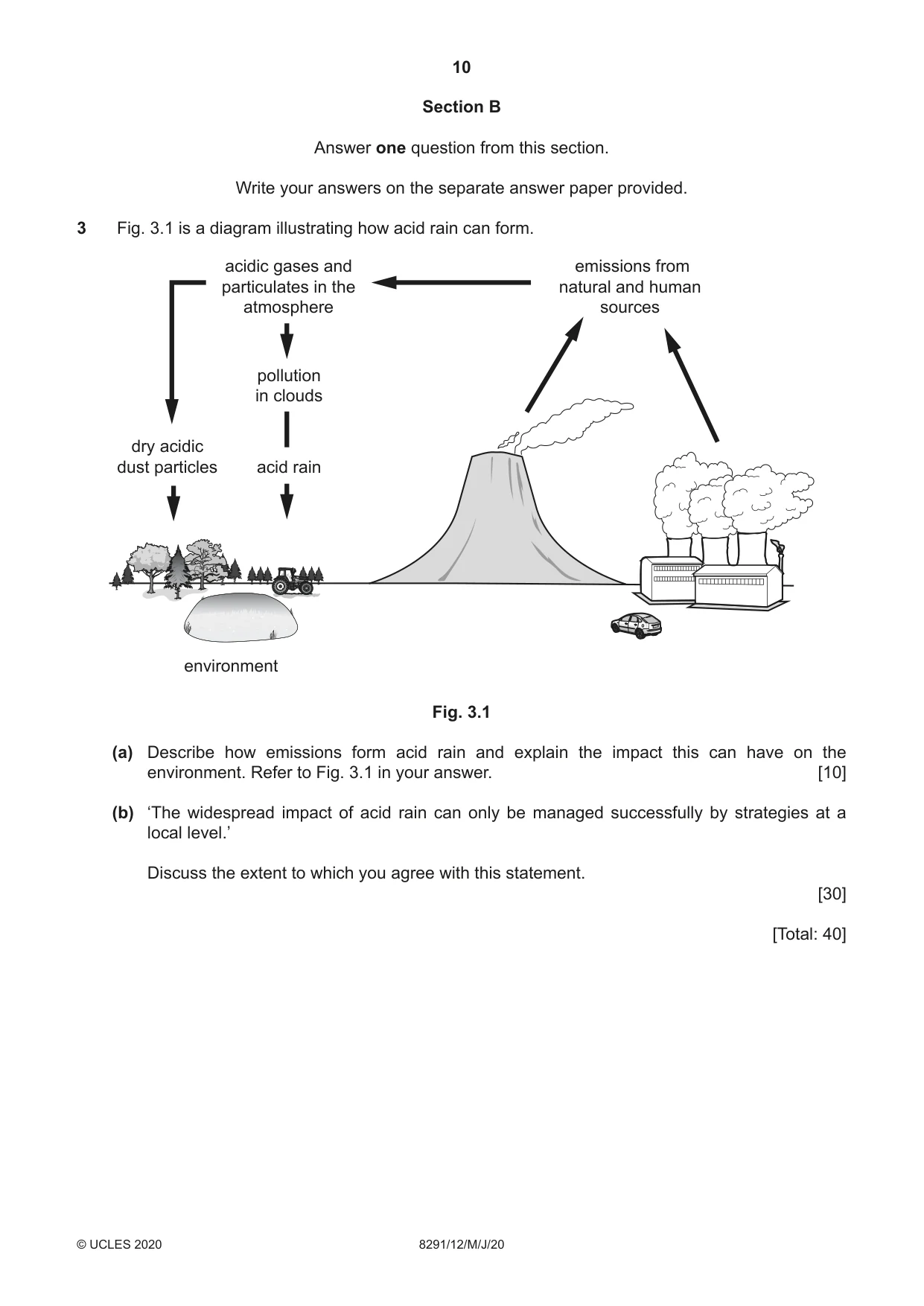 Cambridge A Level Environmental Management (AS only) 8291 2020 May/June Paper 1 · Variant 2 question paper, page 10 of 12