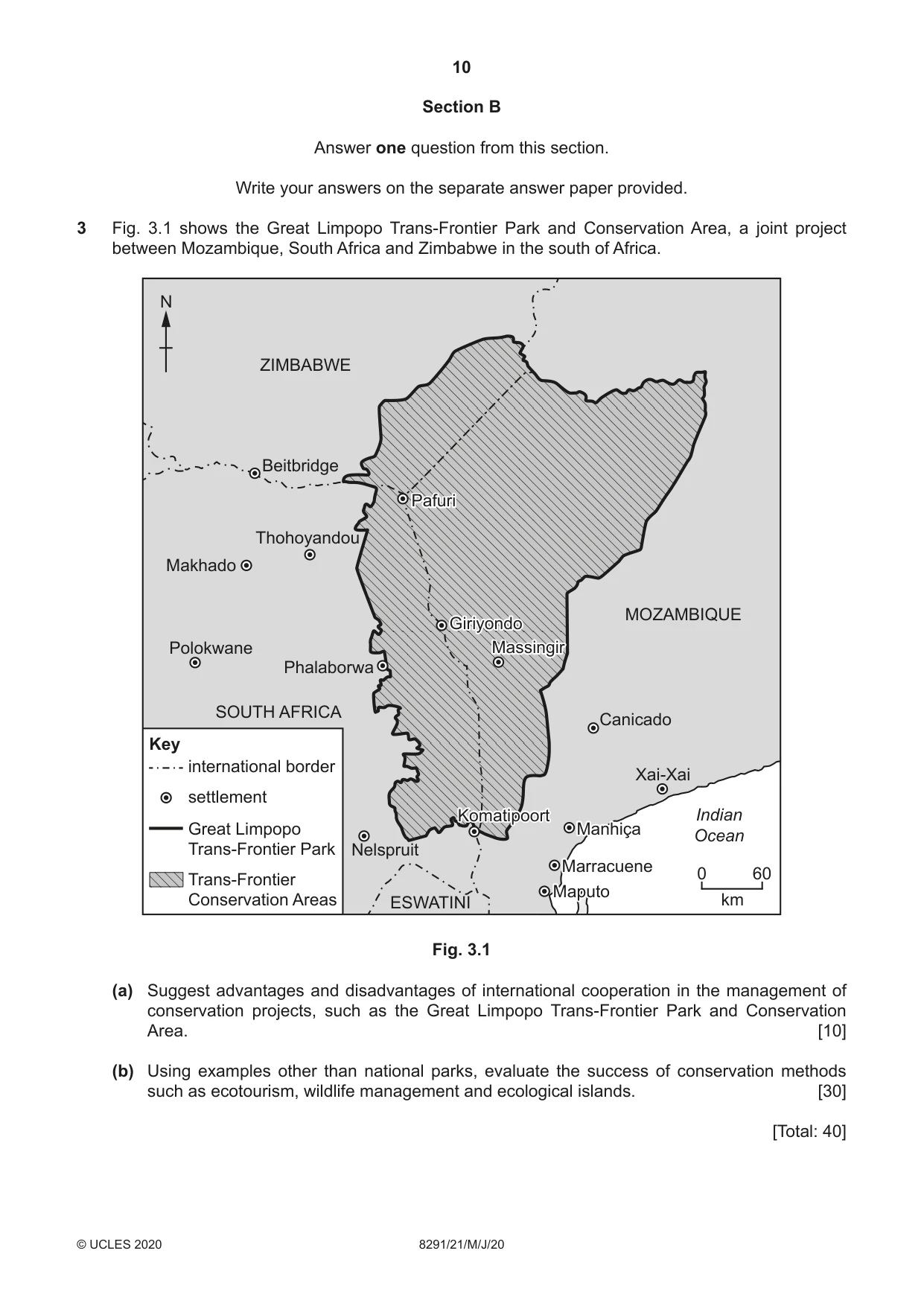 Cambridge A Level Environmental Management (AS only) 8291 2020 May/June Paper 2 · Variant 1 question paper, page 10 of 12