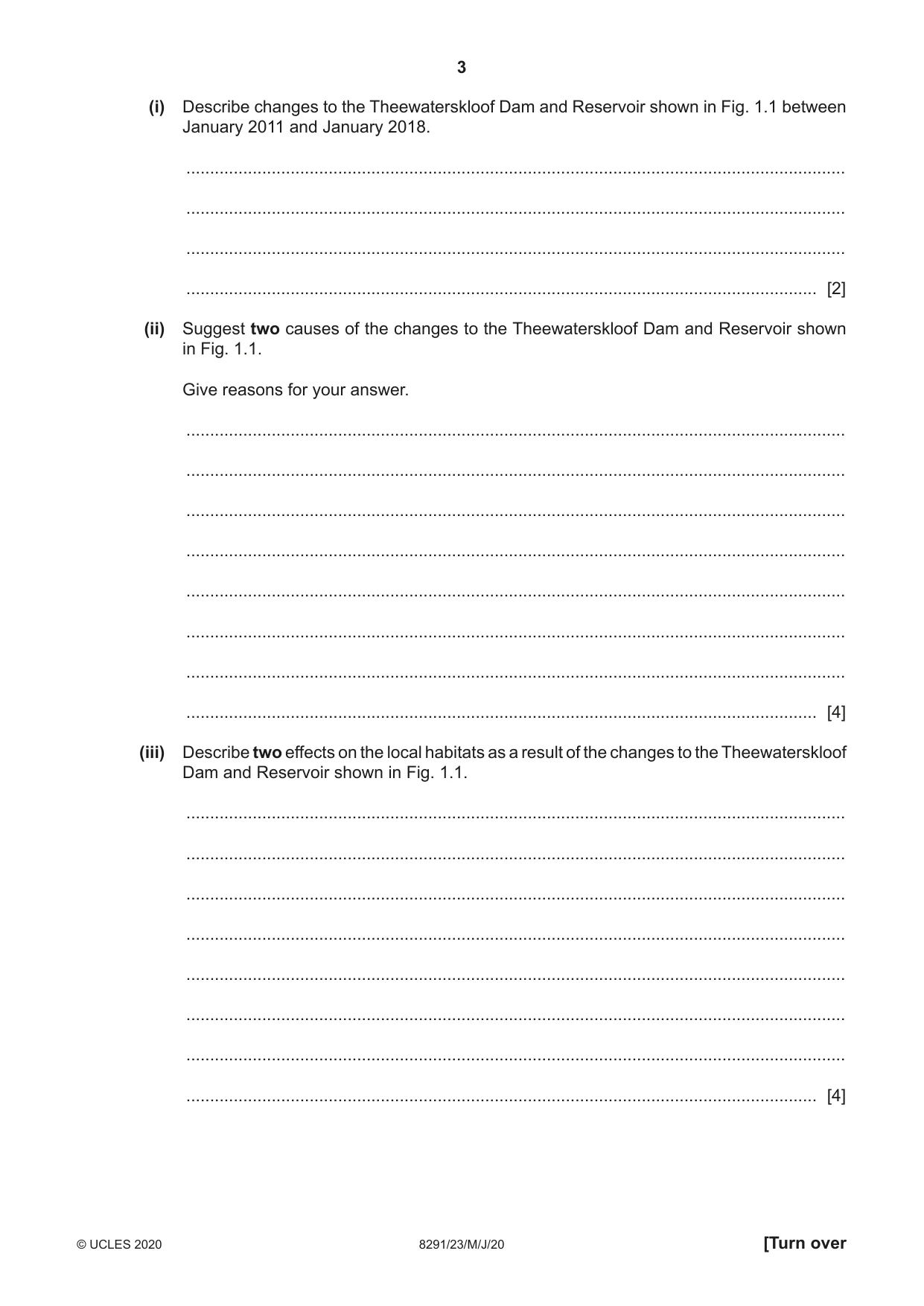 Cambridge A Level Environmental Management (AS only) 8291 2020 May/June Paper 2 · Variant 3 question paper, page 3 of 12