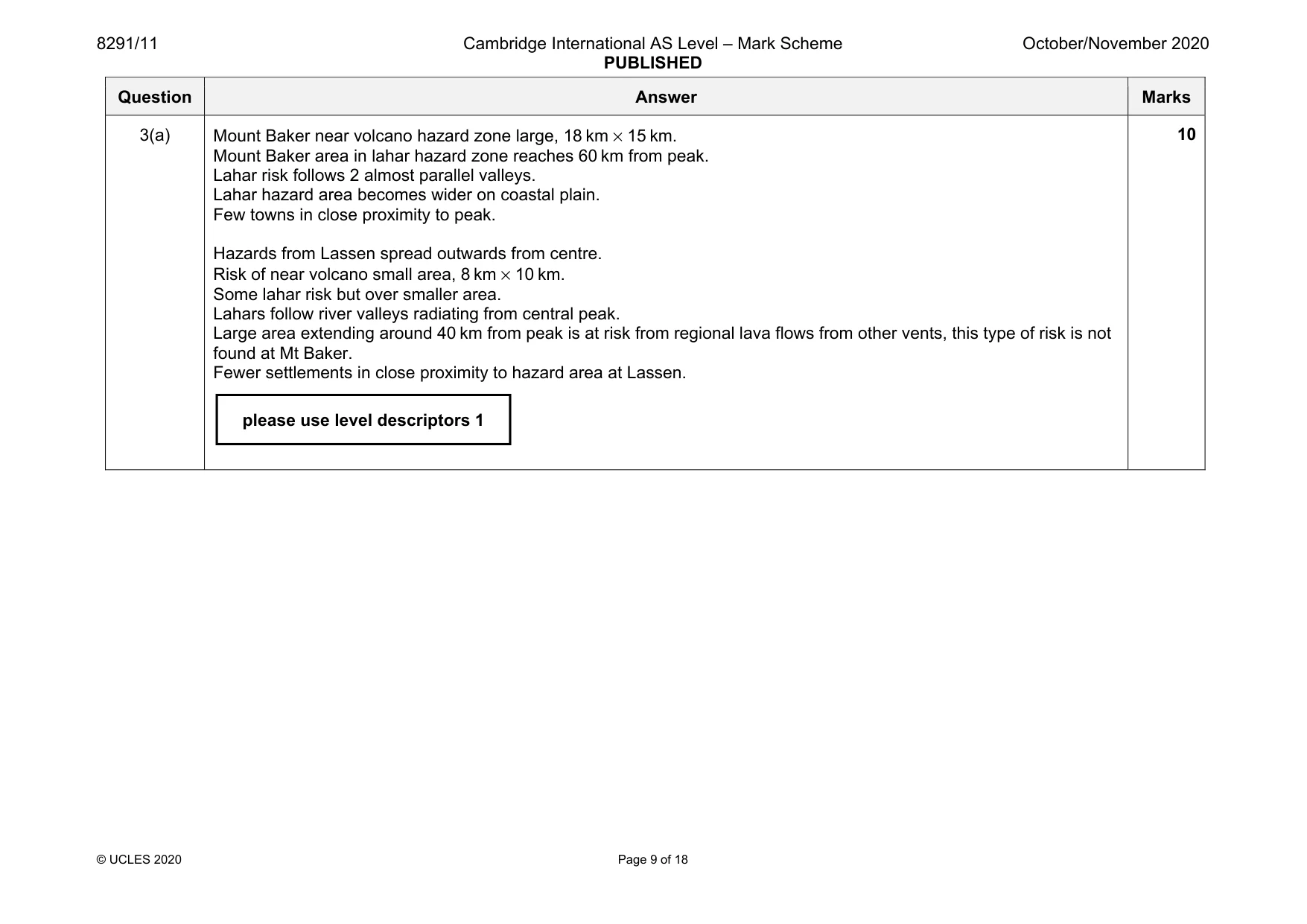 Mark scheme, page 9 of 18