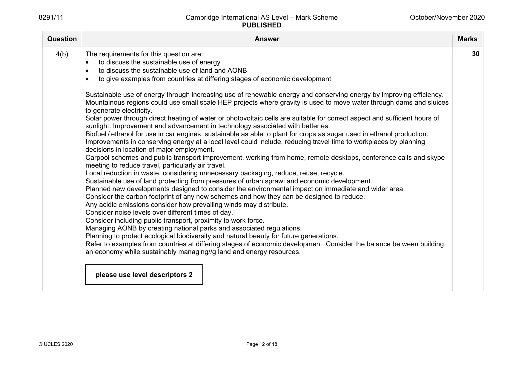 Mark scheme, page 12 of 18