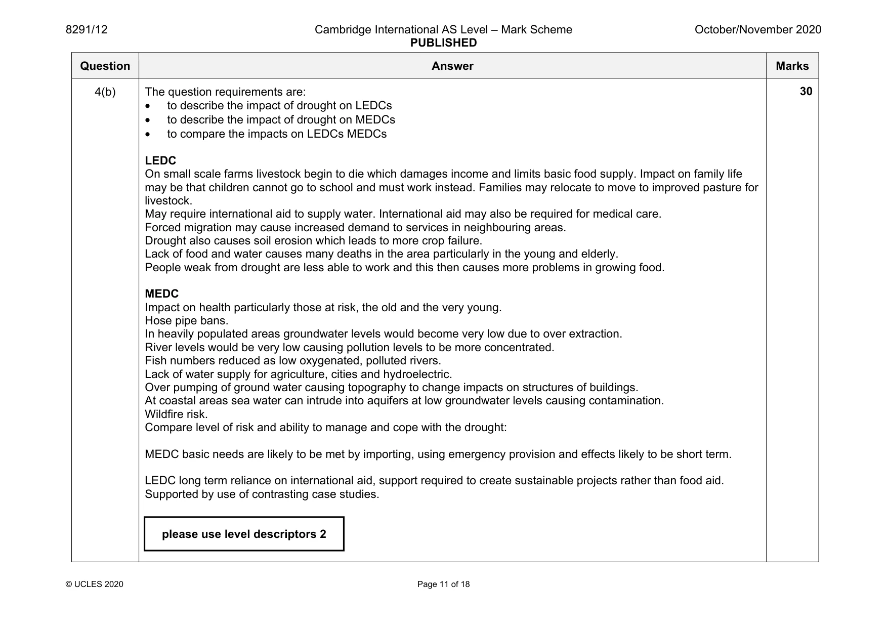Mark scheme, page 11 of 18