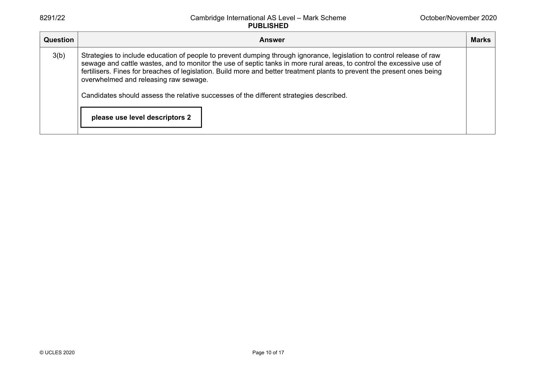 Mark scheme, page 10 of 17