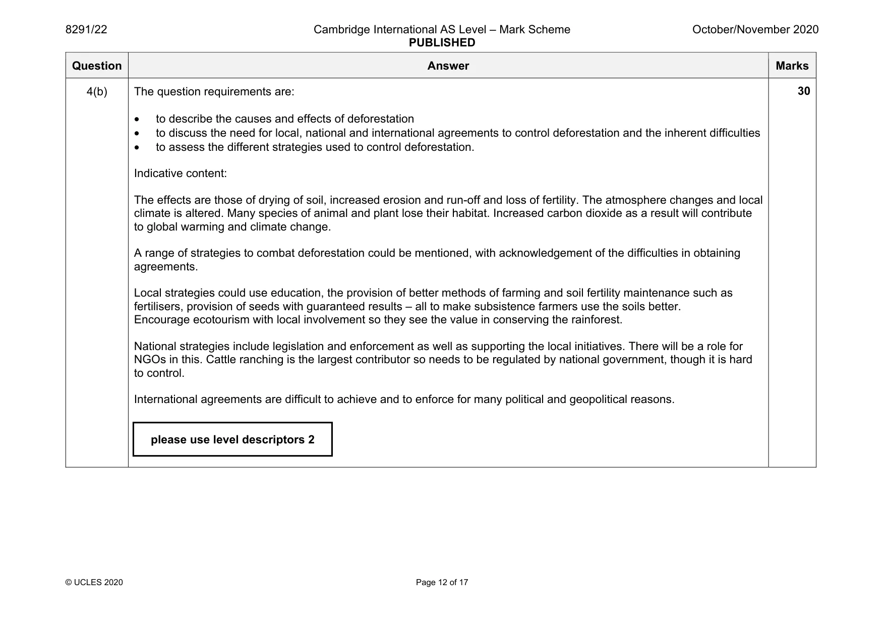 Mark scheme, page 12 of 17