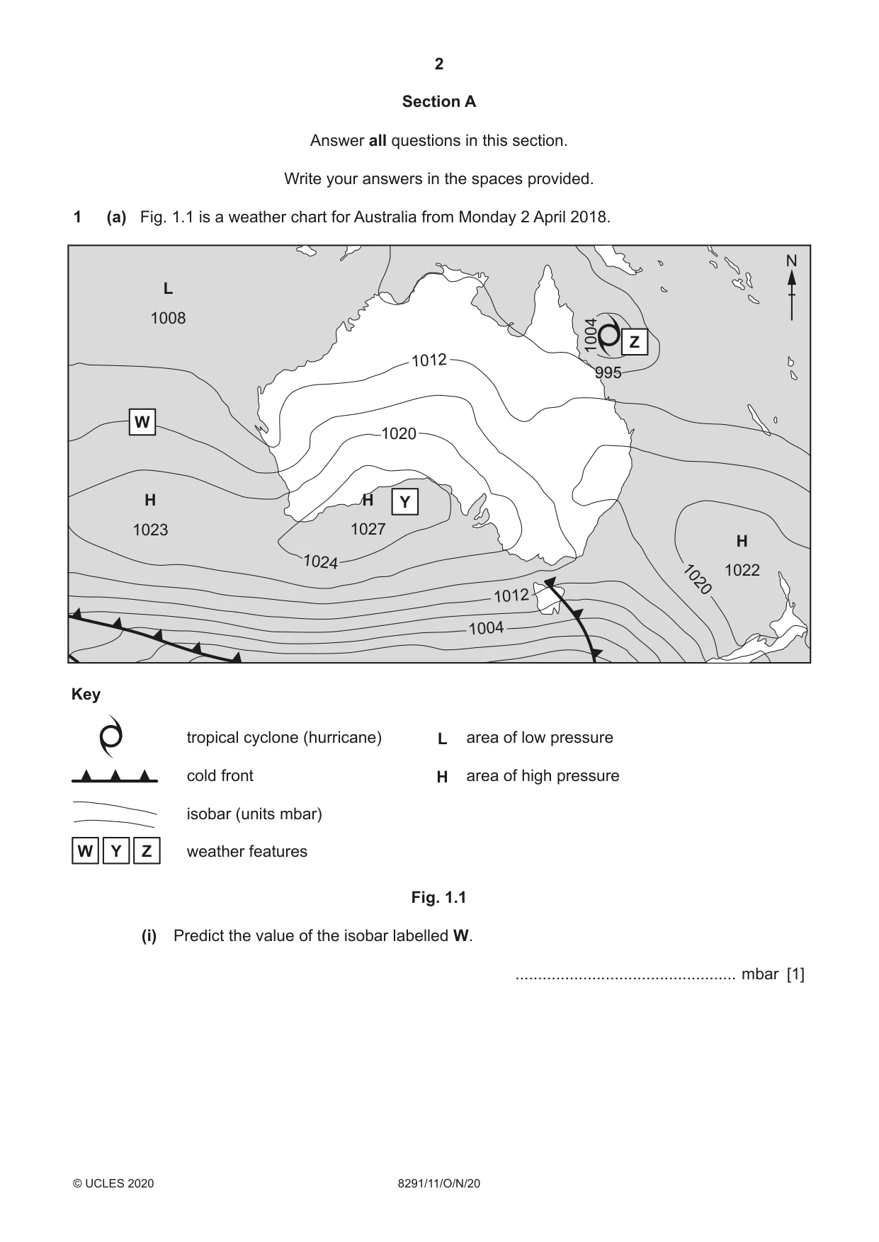 Cambridge A Level Environmental Management (AS only) 8291 2020 Oct/Nov Paper 1 · Variant 1 question paper, page 2 of 12