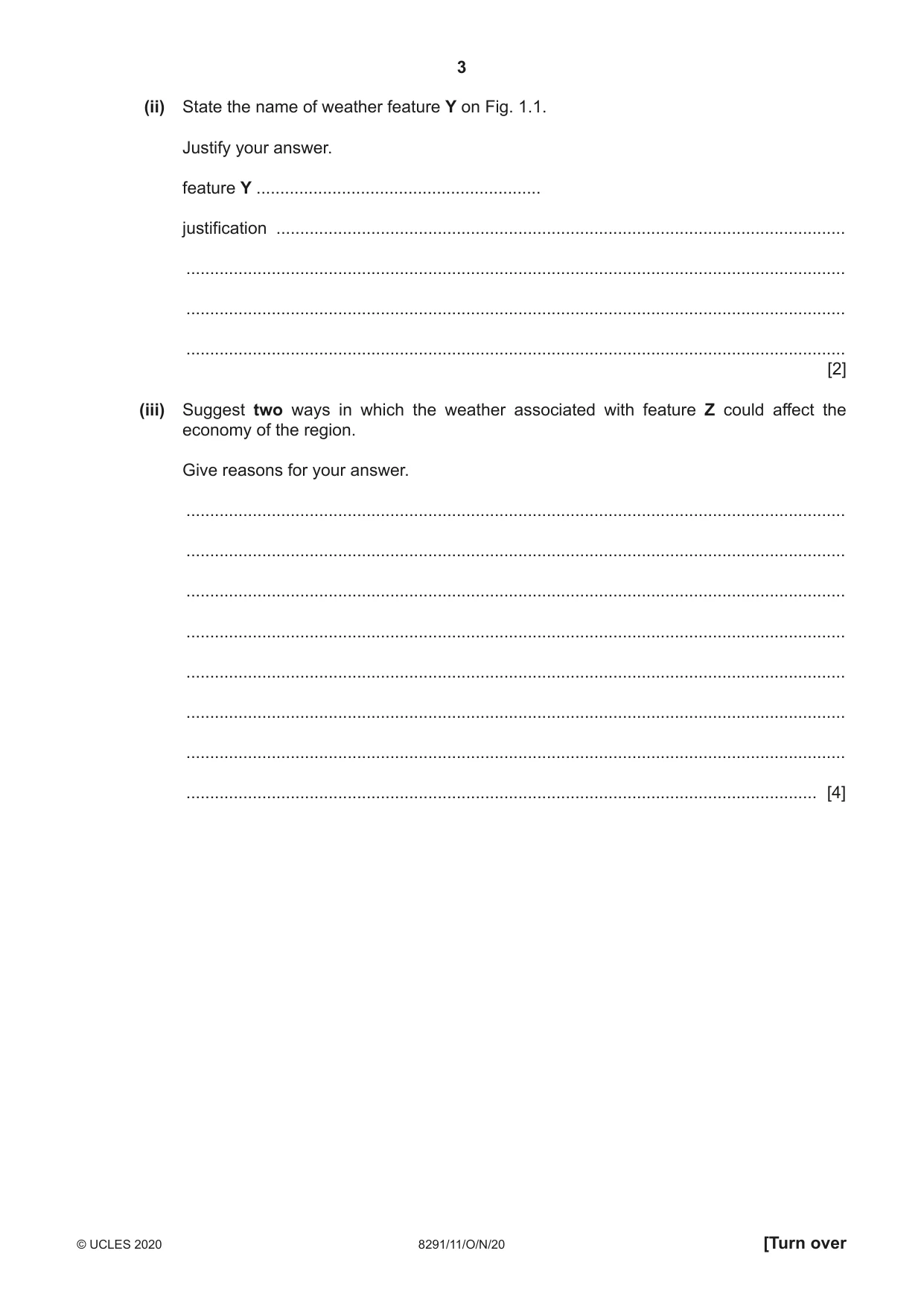 Cambridge A Level Environmental Management (AS only) 8291 2020 Oct/Nov Paper 1 · Variant 1 question paper, page 3 of 12