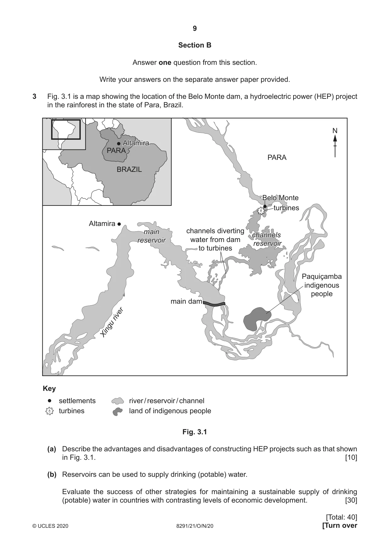 Cambridge A Level Environmental Management (AS only) 8291 2020 Oct/Nov Paper 2 · Variant 1 question paper, page 9 of 12