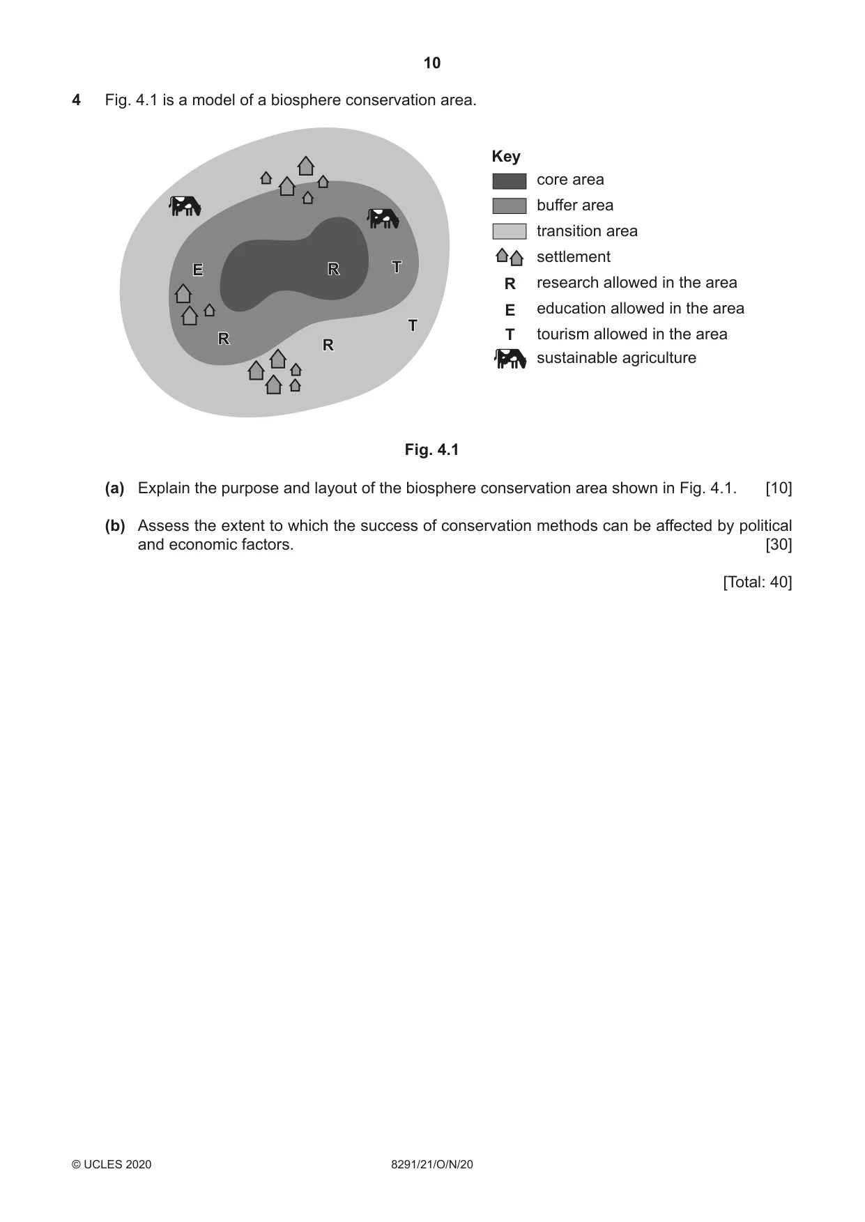 Cambridge A Level Environmental Management (AS only) 8291 2020 Oct/Nov Paper 2 · Variant 1 question paper, page 10 of 12