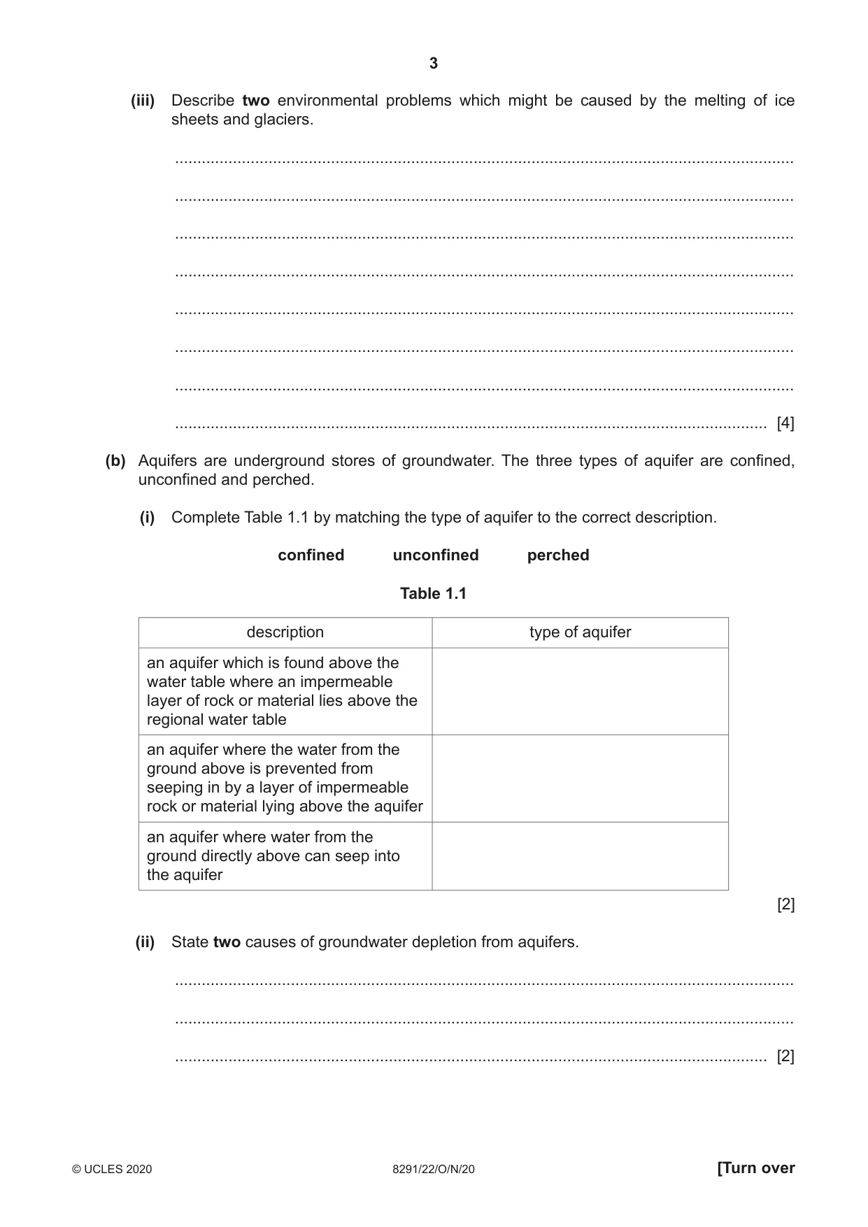 Cambridge A Level Environmental Management (AS only) 8291 2020 Oct/Nov Paper 2 · Variant 2 question paper, page 3 of 16