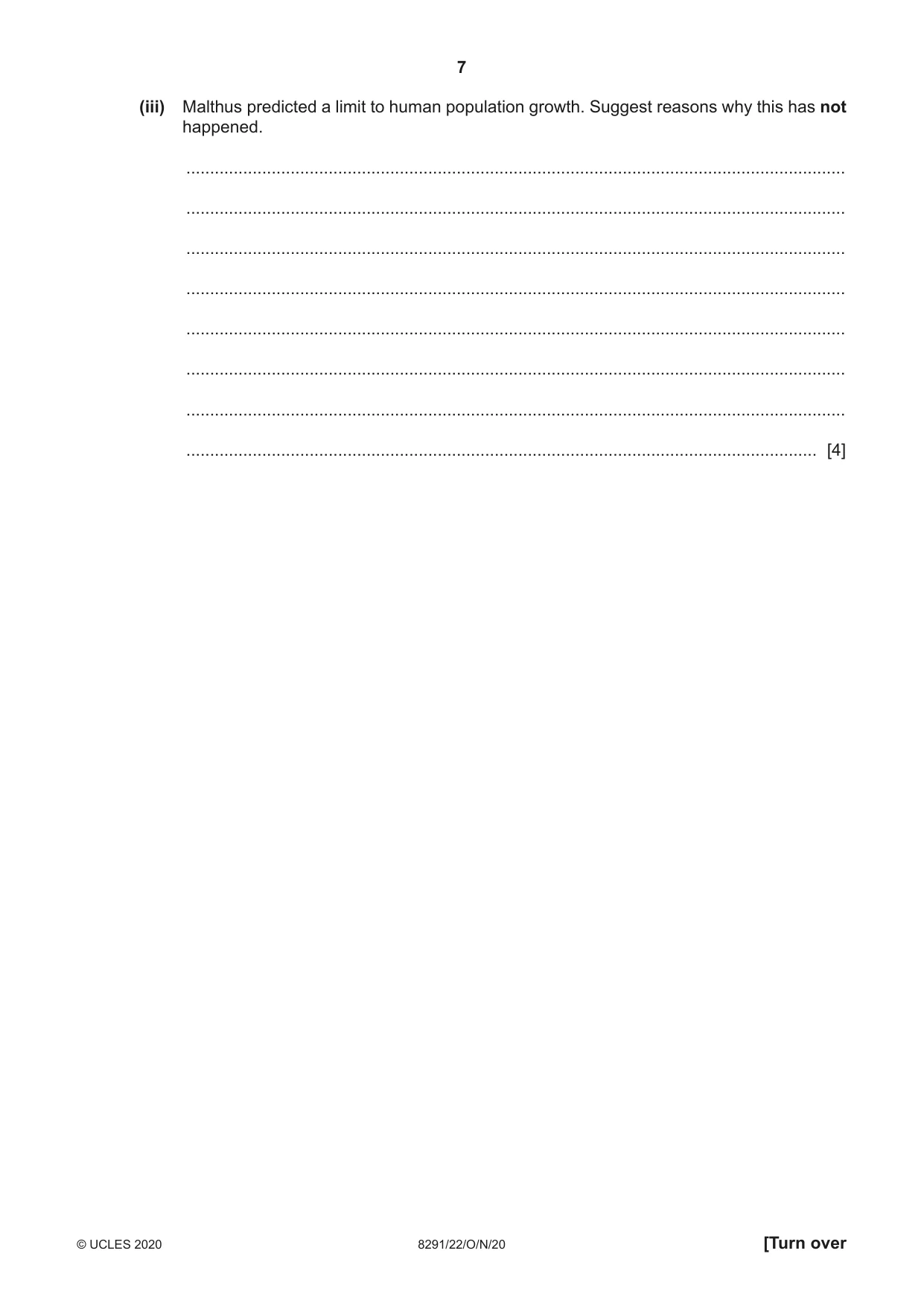 Cambridge A Level Environmental Management (AS only) 8291 2020 Oct/Nov Paper 2 · Variant 2 question paper, page 7 of 16