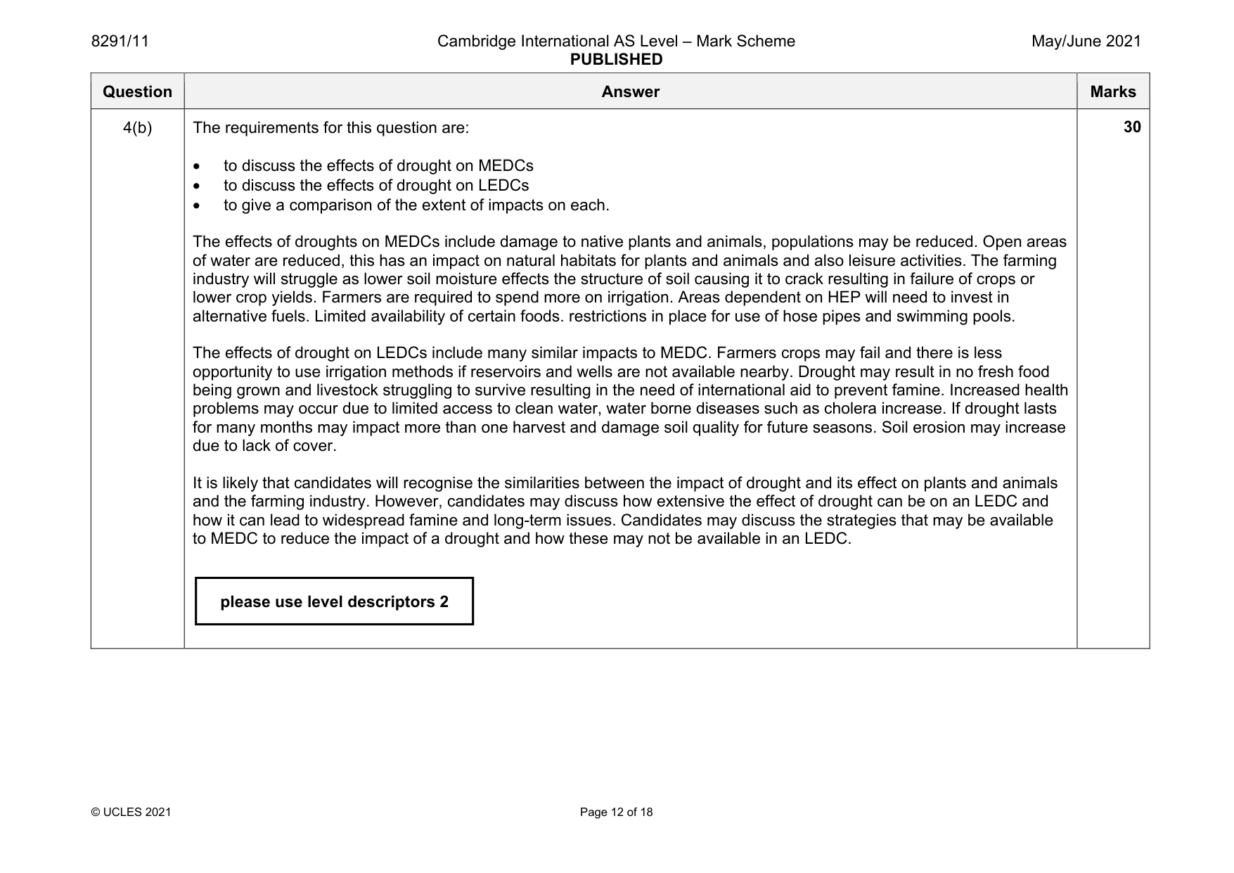 Mark scheme, page 12 of 18