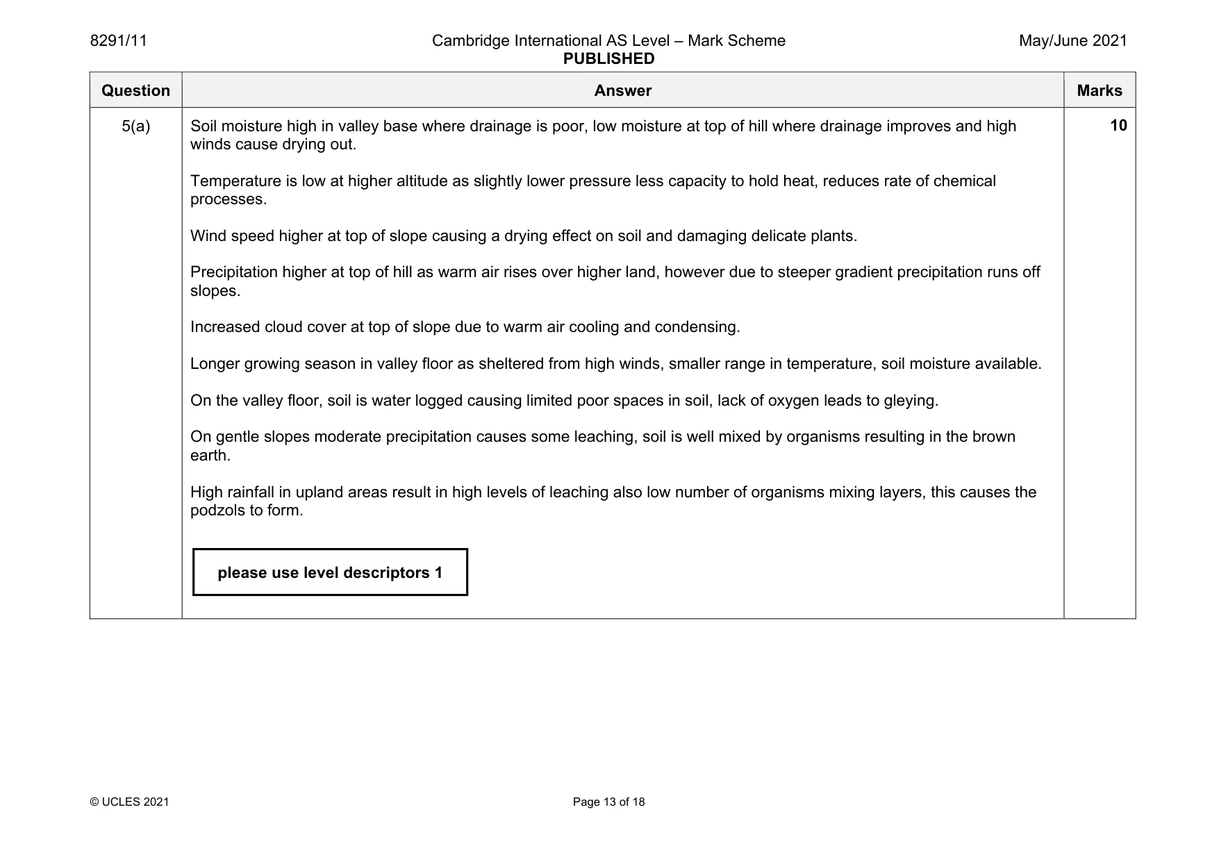 Mark scheme, page 13 of 18