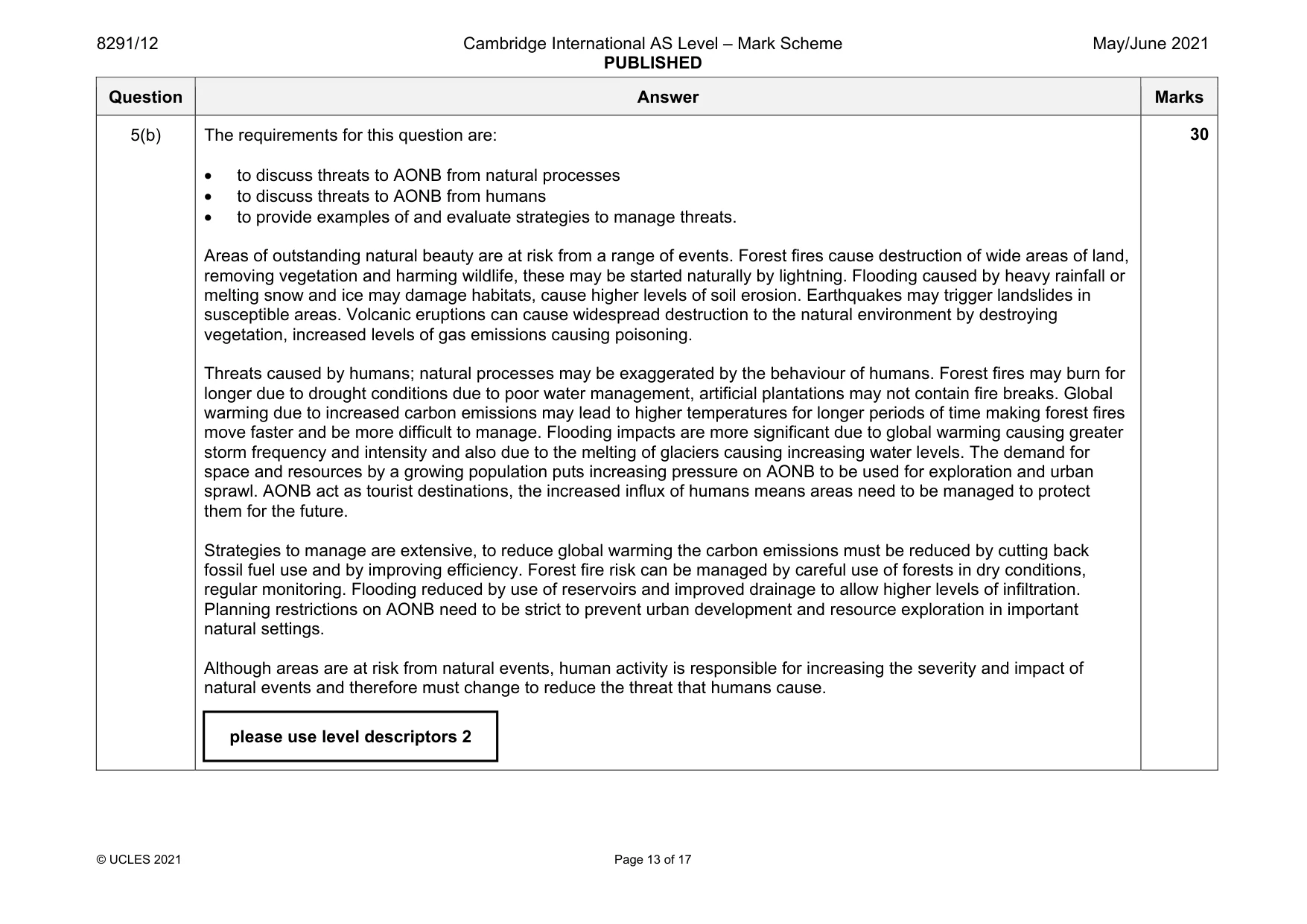 Mark scheme, page 13 of 17