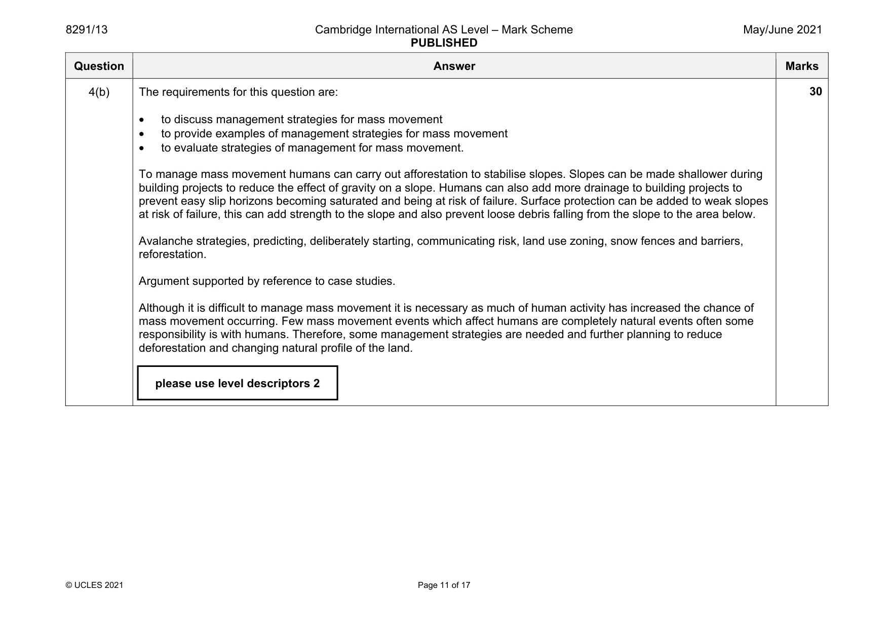 Mark scheme, page 11 of 17