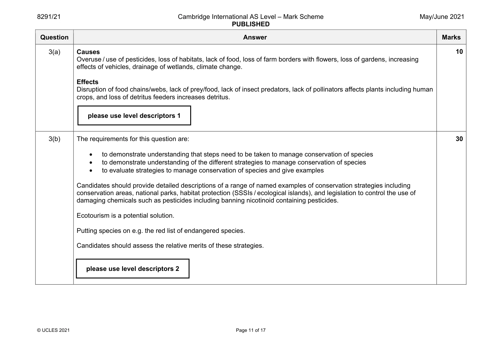 Mark scheme, page 11 of 17