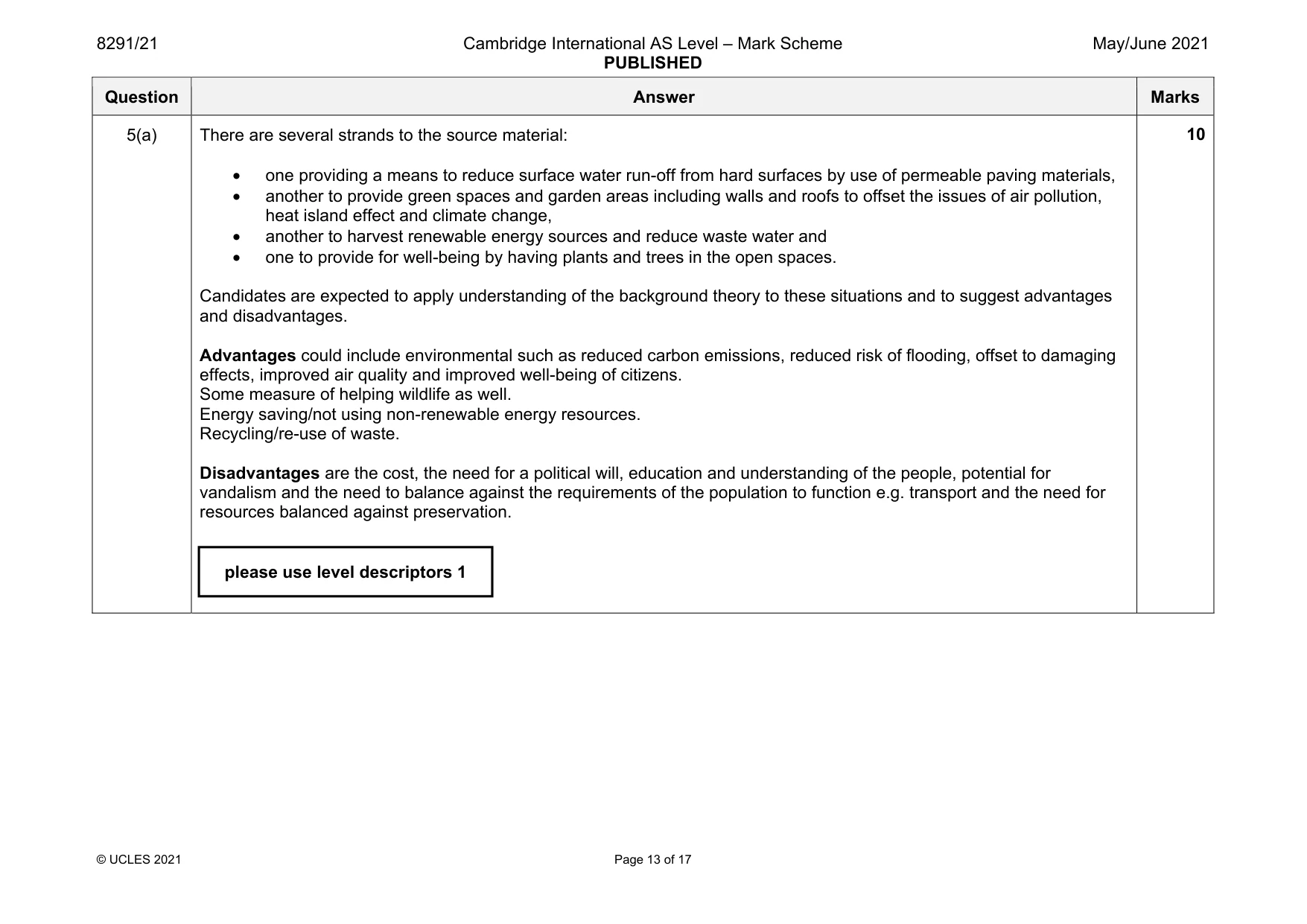 Mark scheme, page 13 of 17