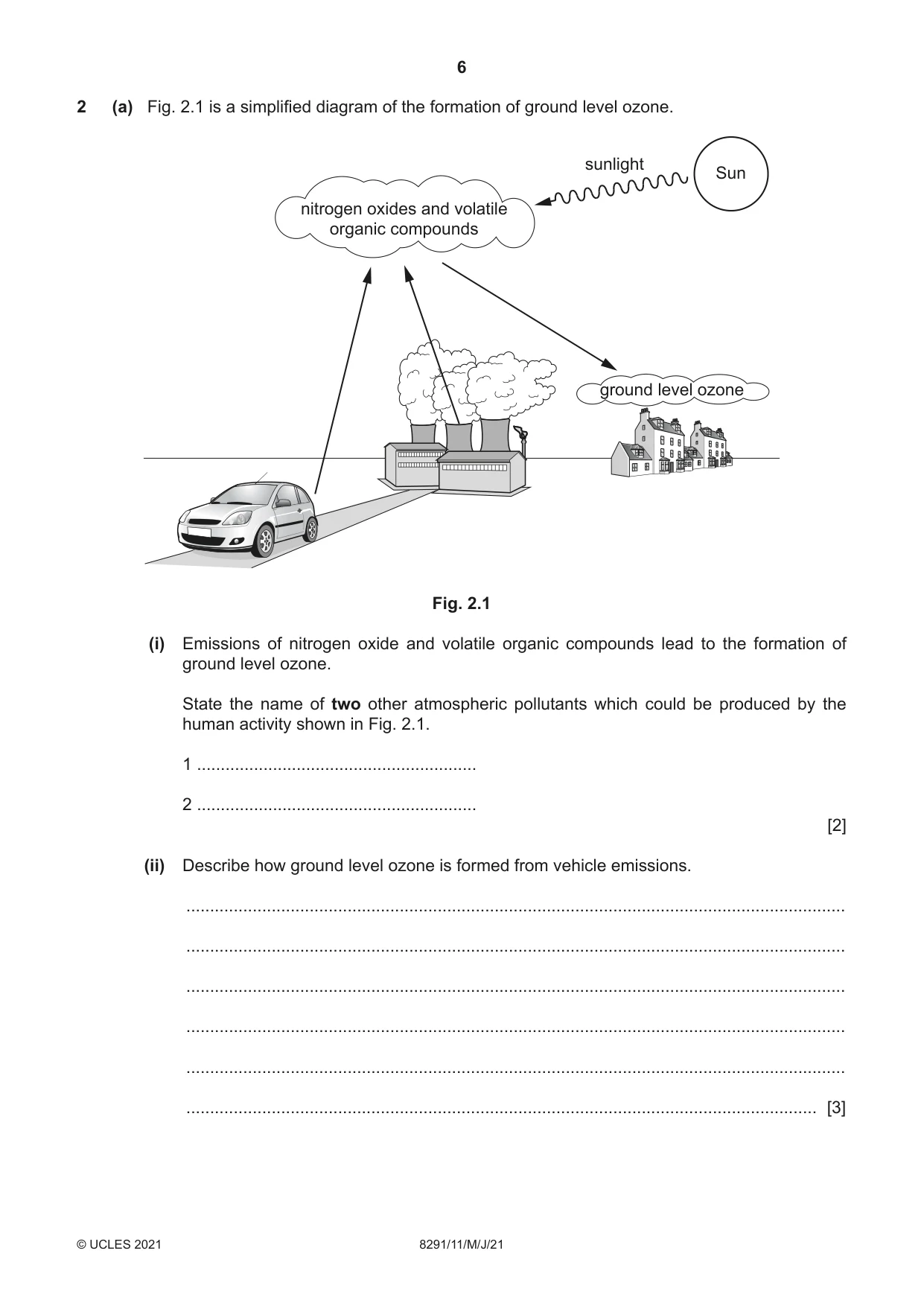 Cambridge A Level Environmental Management (AS only) 8291 2021 May/June Paper 1 · Variant 1 question paper, page 6 of 12