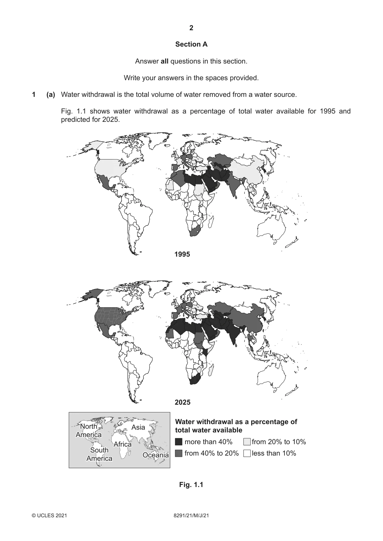 Cambridge A Level Environmental Management (AS only) 8291 2021 May/June Paper 2 · Variant 1 question paper, page 2 of 12