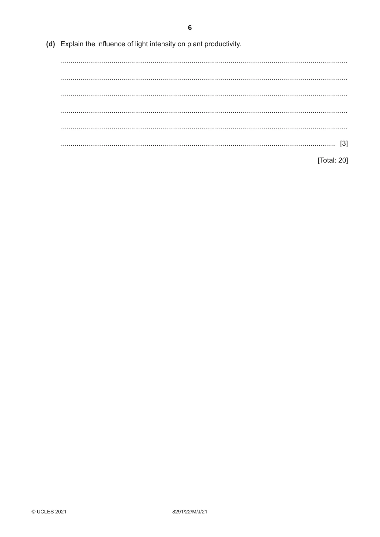 Cambridge A Level Environmental Management (AS only) 8291 2021 May/June Paper 2 · Variant 2 question paper, page 6 of 16
