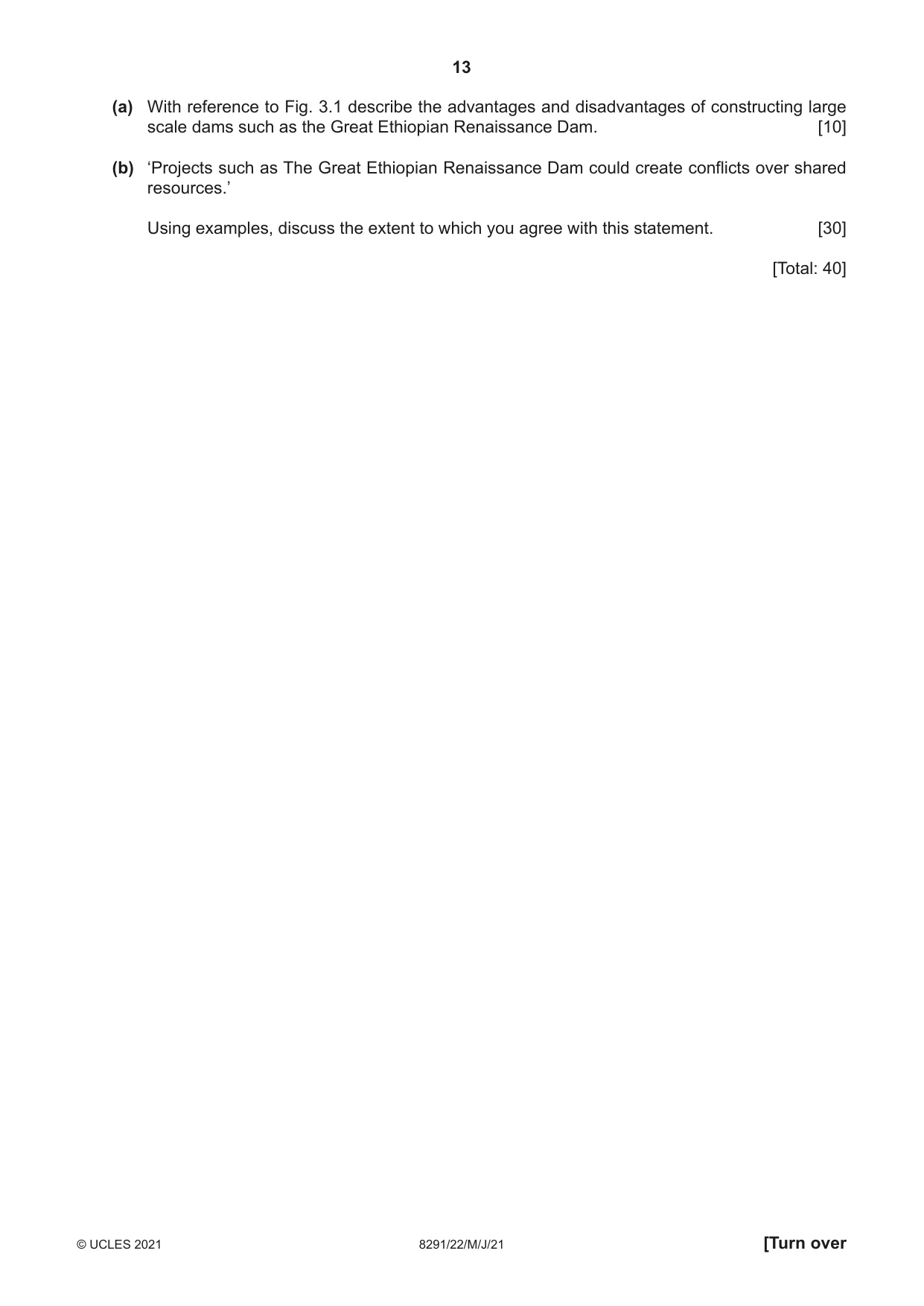 Cambridge A Level Environmental Management (AS only) 8291 2021 May/June Paper 2 · Variant 2 question paper, page 13 of 16