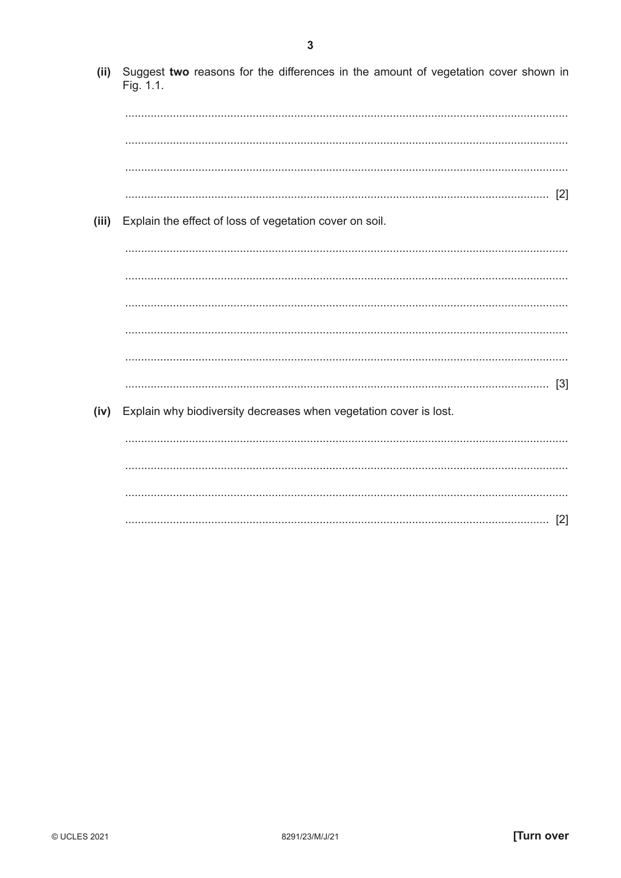 Cambridge A Level Environmental Management (AS only) 8291 2021 May/June Paper 2 · Variant 3 question paper, page 3 of 16